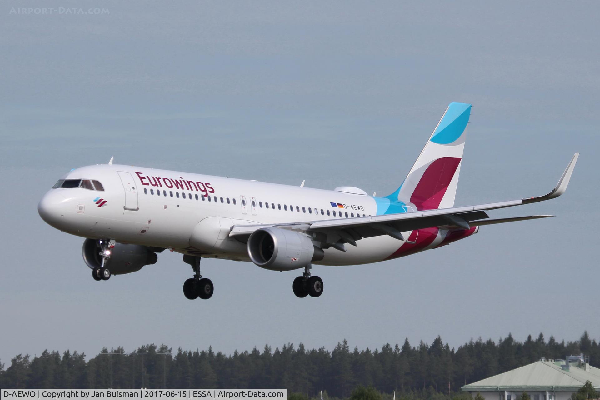 D-AEWO, 2016 Airbus A320-214 C/N 7394, Eurowings