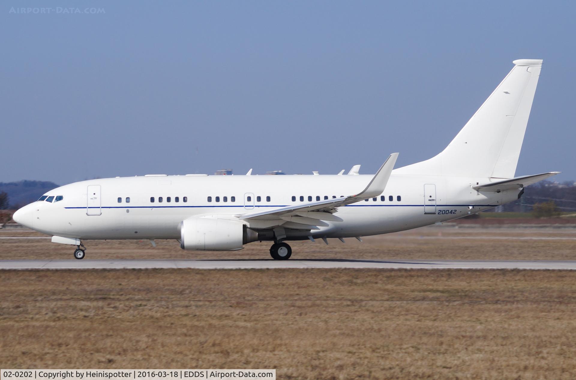 02-0202, 2002 Boeing C-40C Clipper (737-7BC BBJ) C/N 30753, 02-0042 at Stuttgart Airport.