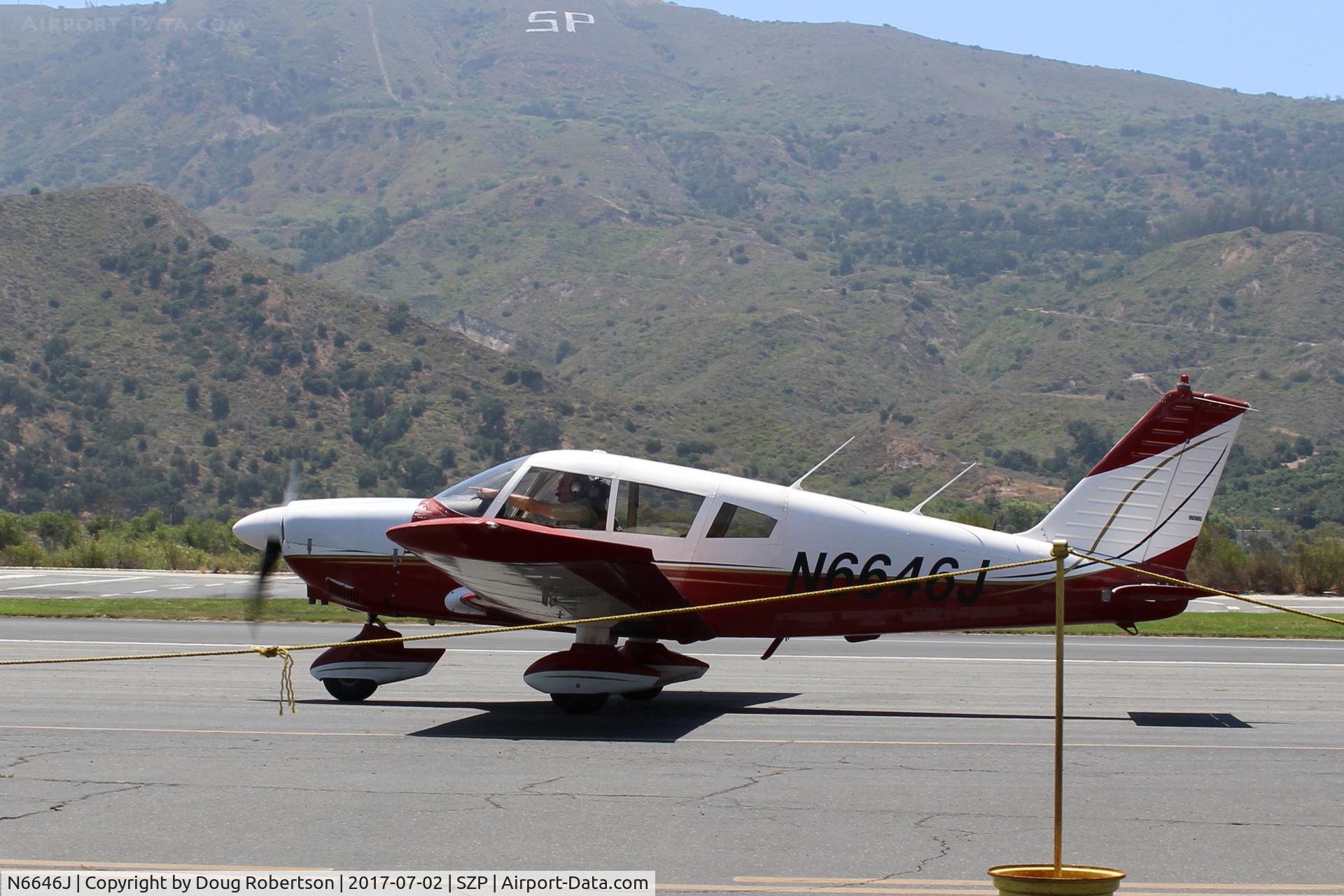 N6646J, 1968 Piper PA-28-180 Cherokee C/N 28-5133, 1968 Piper PA-28-180 CHEROKEE, Lycoming O&VO-360 180 Hp, taxi back