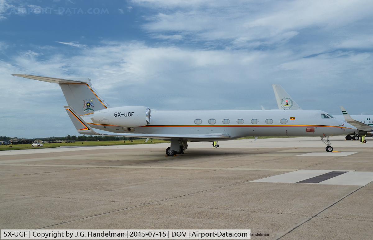 5X-UGF, 2008 Gulfstream Aerospace GV-SP (G550) C/N 5208, At Dover AFB
