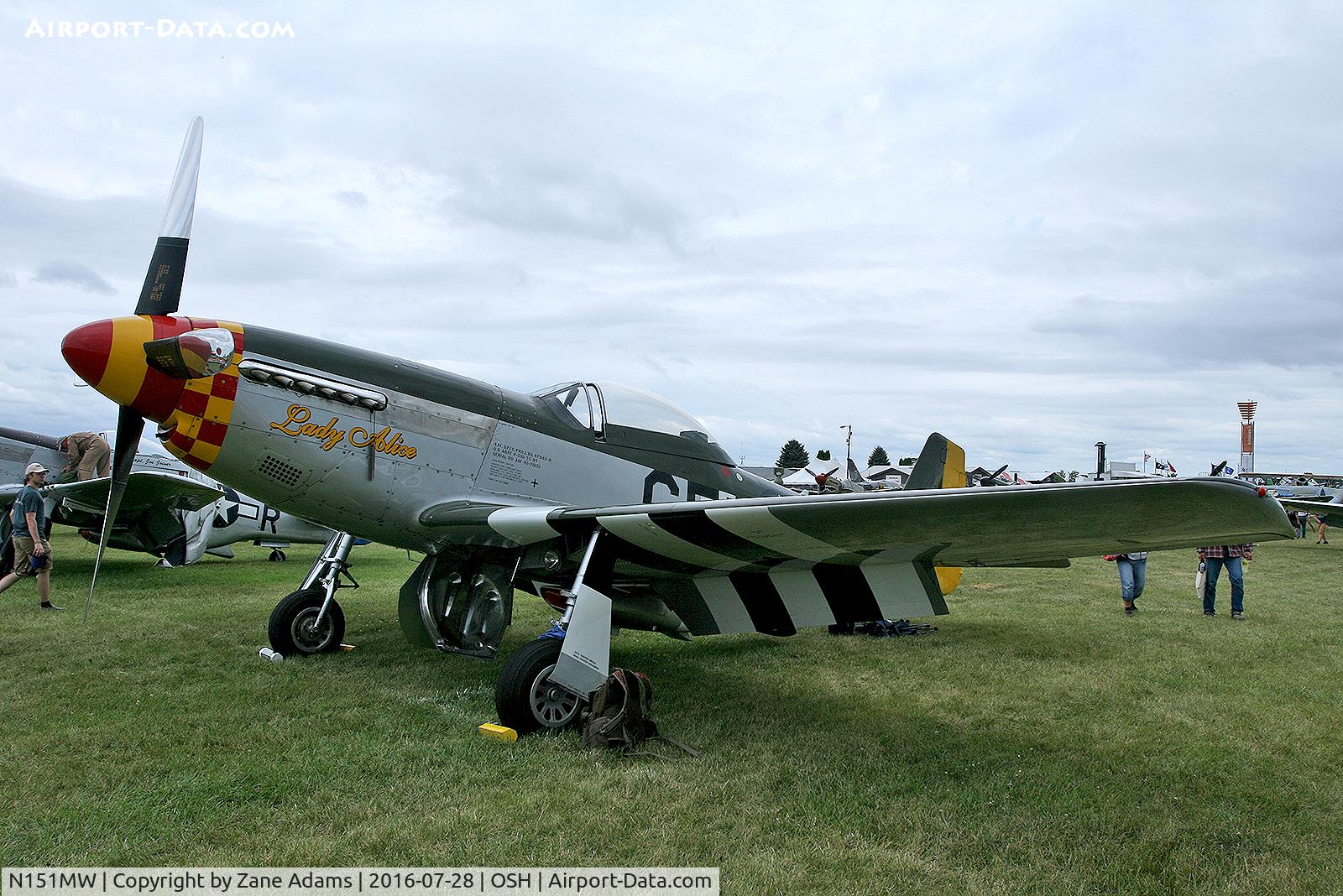 N151MW, 1945 North American P-51D Mustang C/N 124-48386, At the 2016 EAA AirVenture - Oshkosh, Wisconsin