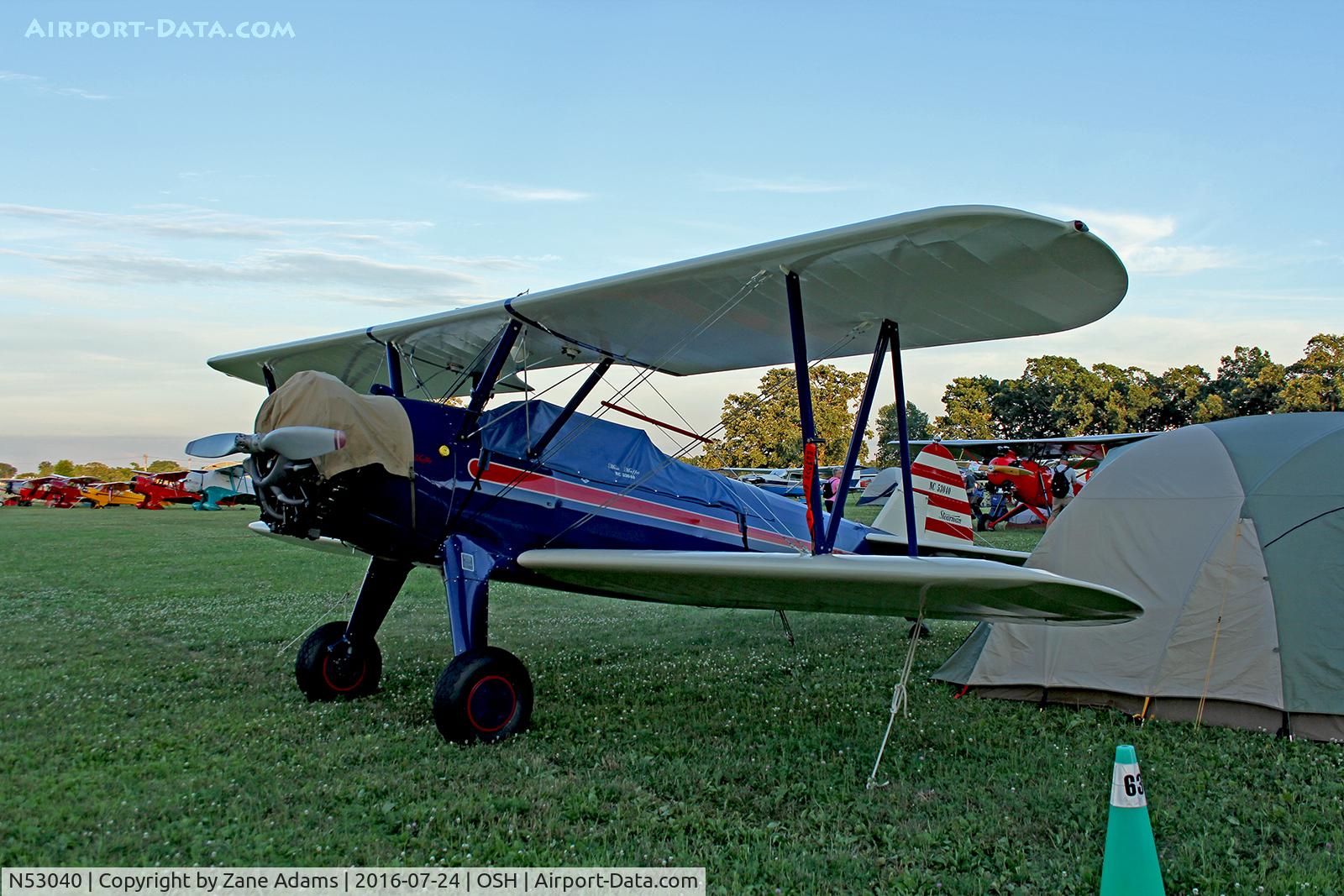 N53040, 1941 Boeing A75N1(PT17) C/N 75-799, At the 2016 EAA AirVenture - Oshkosh, Wisconsin