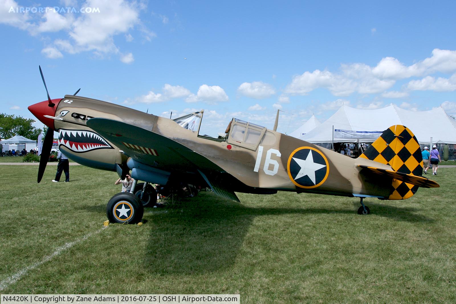 N4420K, Curtiss P-40E Warhawk C/N AK75315134, At the 2016 EAA AirVenture - Oshkosh, Wisconsin