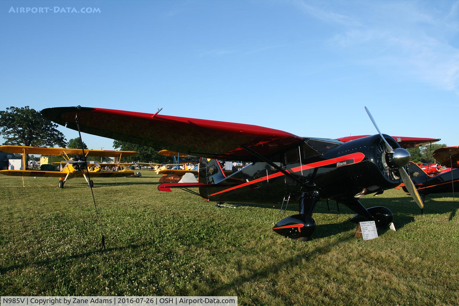 N985V, 1946 Stinson V77 (AT-19) Reliant C/N 77-70, At the 2016 EAA AirVenture - Oshkosh, Wisconsin