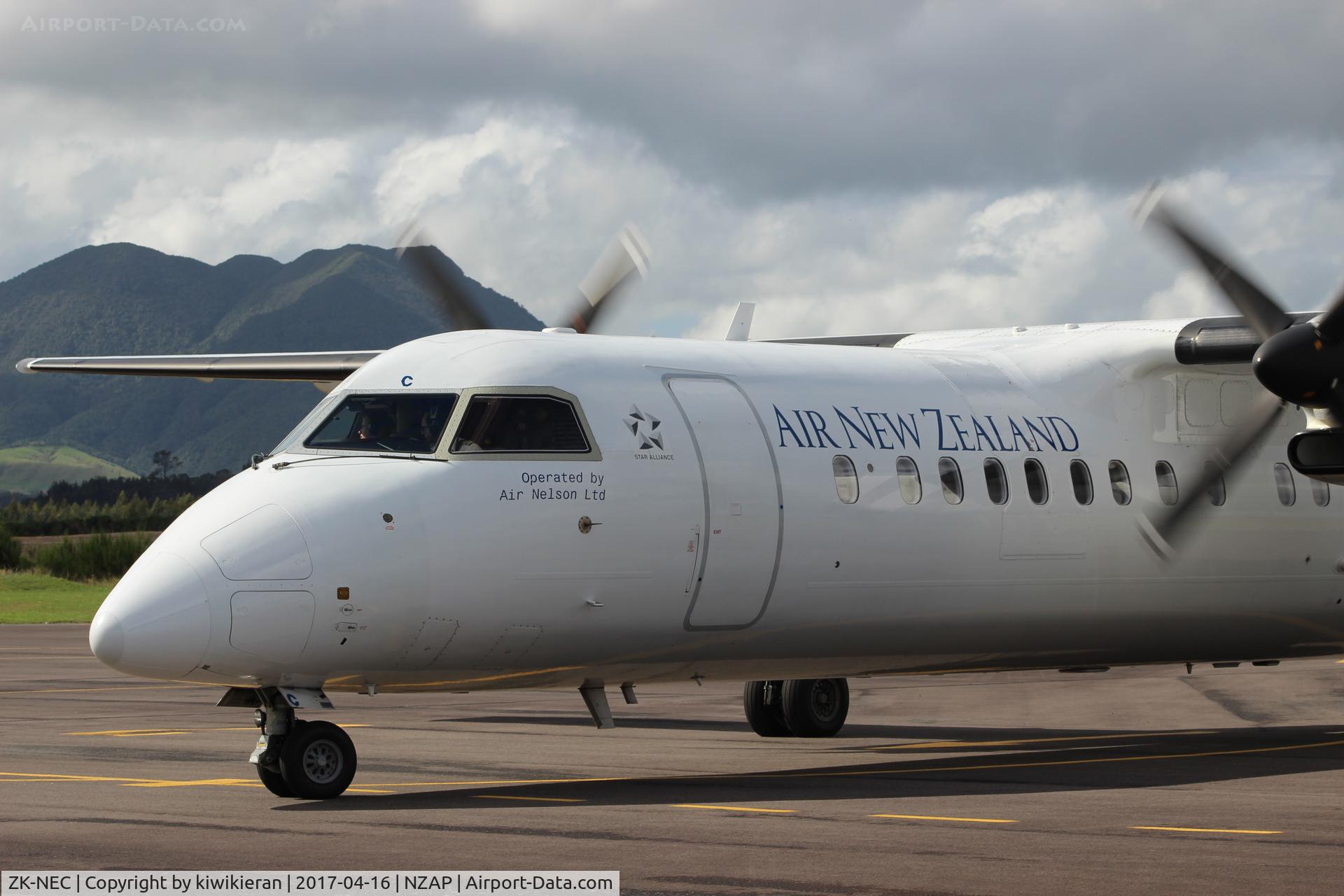 ZK-NEC, 2005 De Havilland Canada DHC-8-311Q Dash 8 C/N 616, At Taupo.