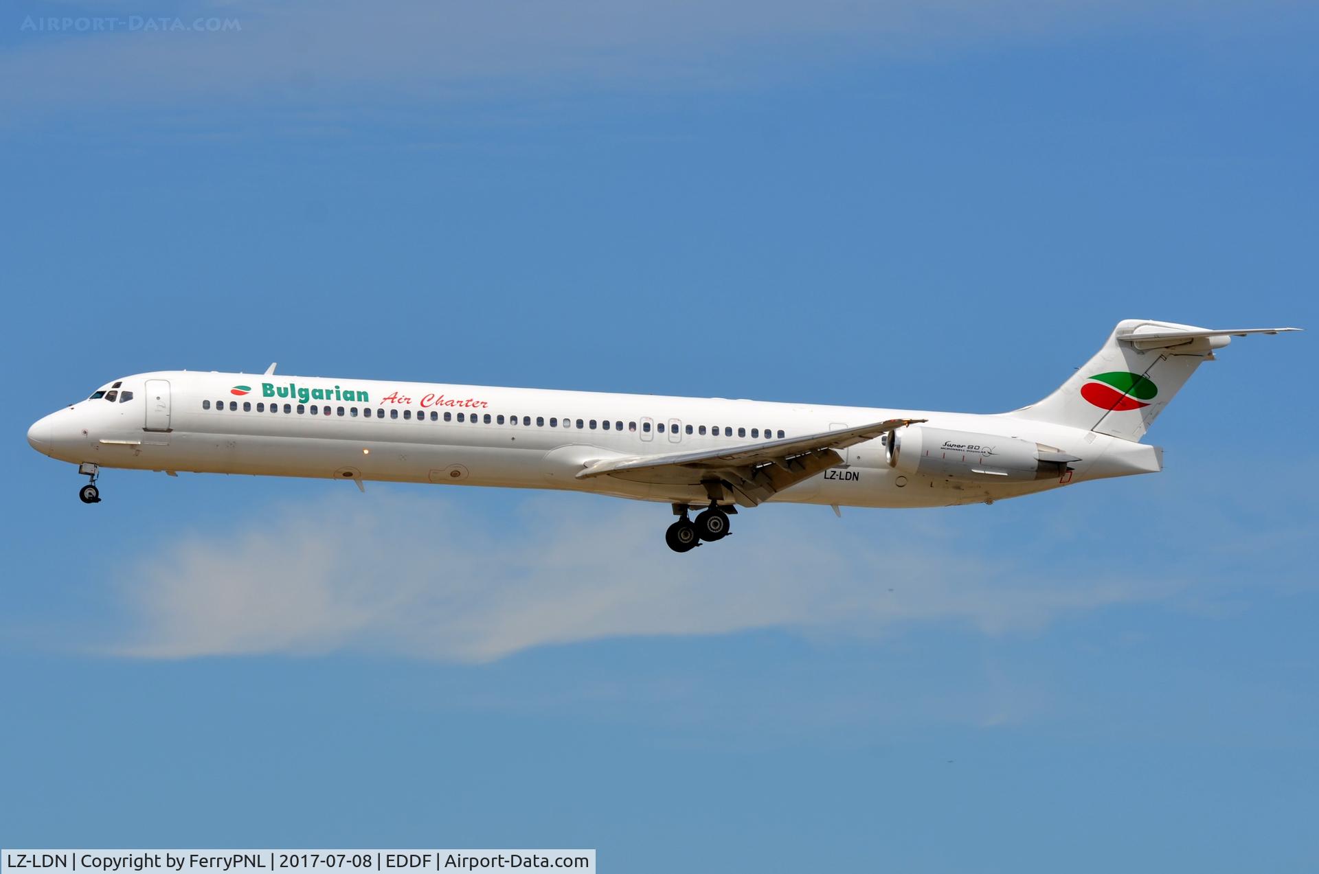 LZ-LDN, 1993 McDonnell Douglas MD-82 (DC-9-82) C/N 53216, BUC MD82 landing in FRA