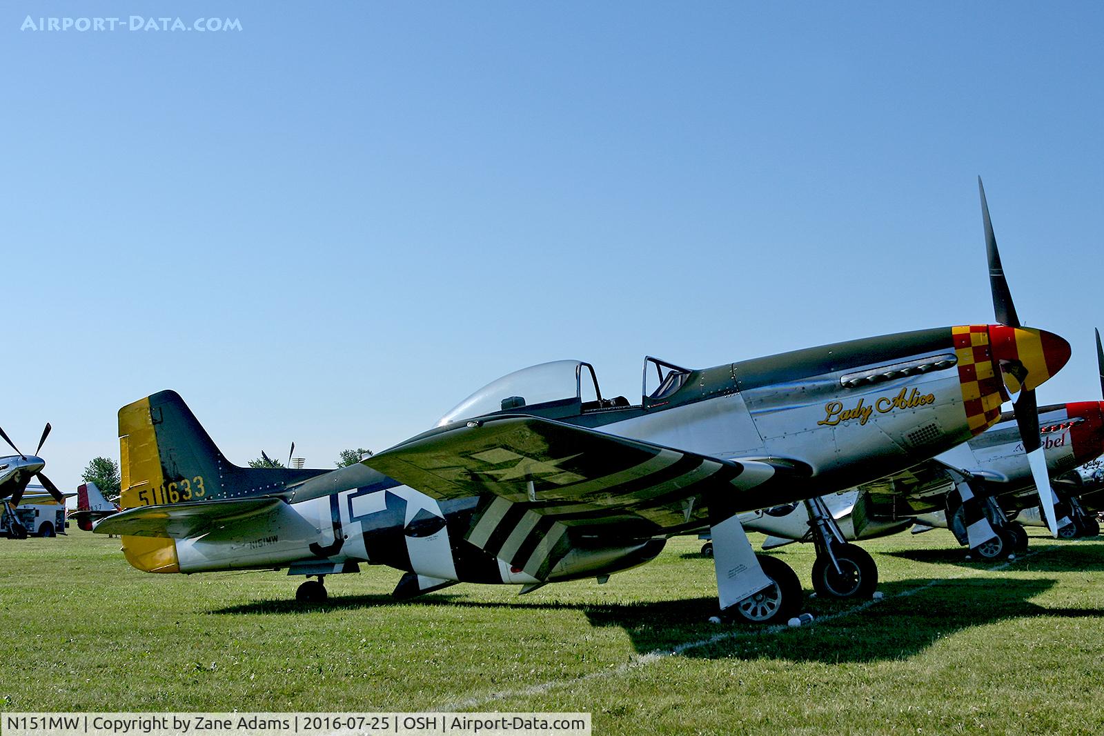 N151MW, 1945 North American P-51D Mustang C/N 124-48386, At the 2016 EAA AirVenture - Oshkosh, Wisconsin