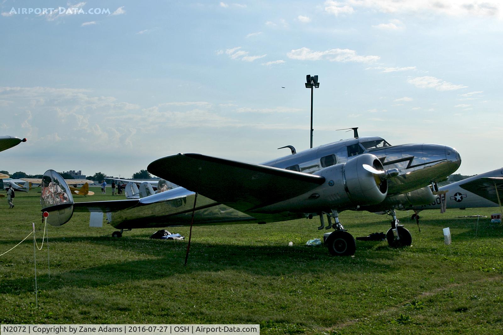 N2072, 1936 Lockheed 12A Electra Junior C/N 1208, At the 2016 EAA AirVenture - Oshkosh, Wisconsin