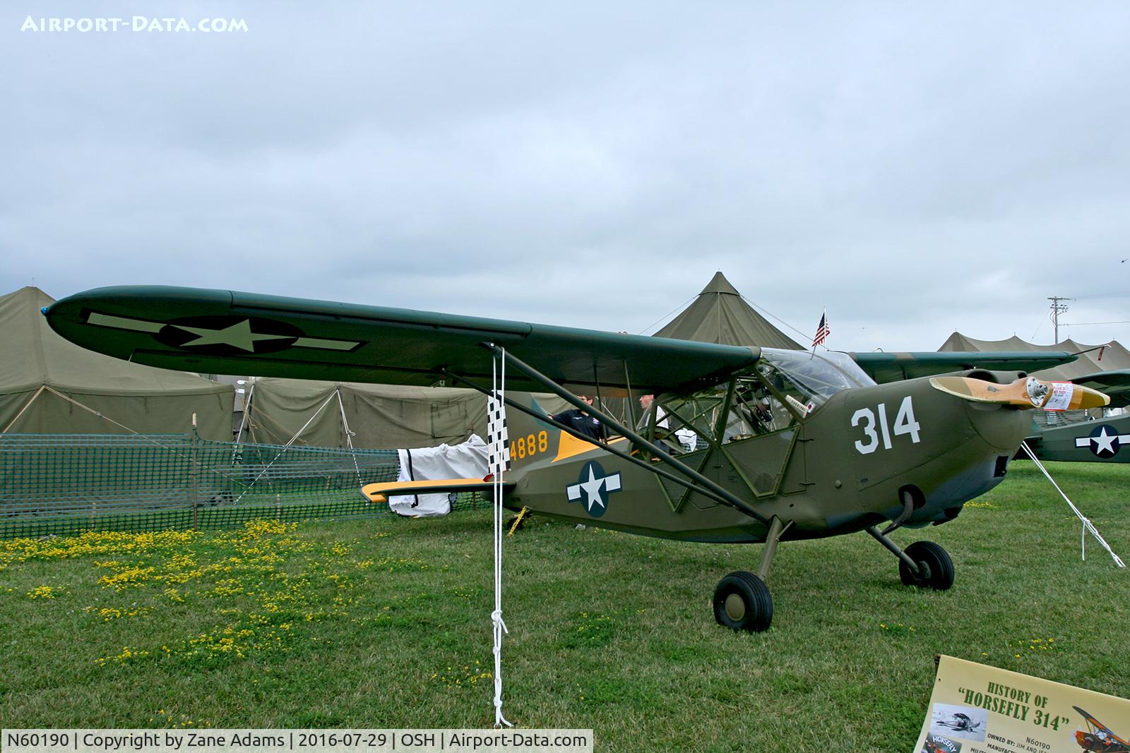 N60190, 1945 Stinson L-5 Sentinel C/N 76-91, At the 2016 EAA AirVenture - Oshkosh, Wisconsin