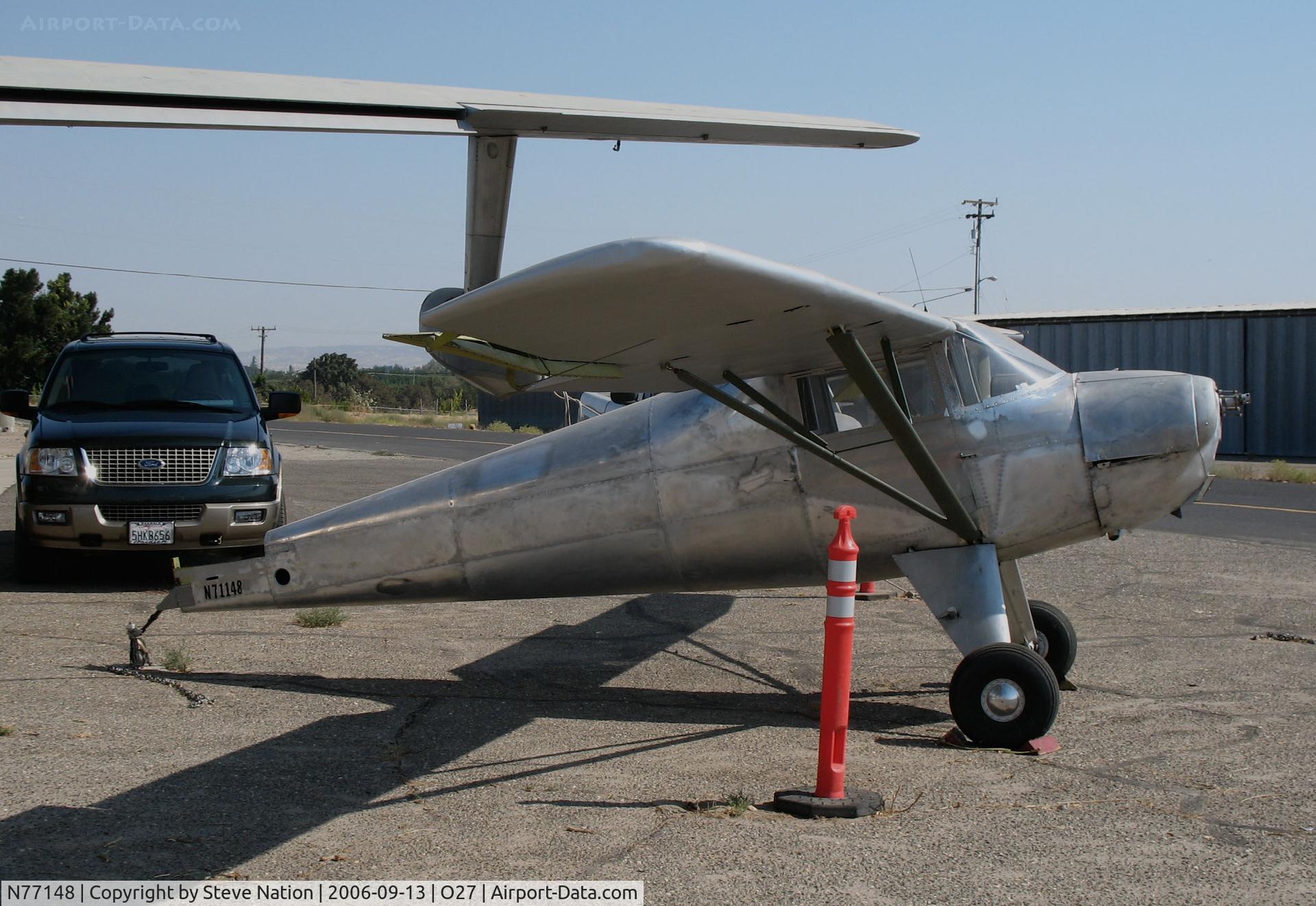 N77148, 1946 Cessna 120 C/N 11610, Locally-based 1946 Cessna 120 minus tail @ Oakdale, CA (now registered to new owner in Trophy Club, TX)