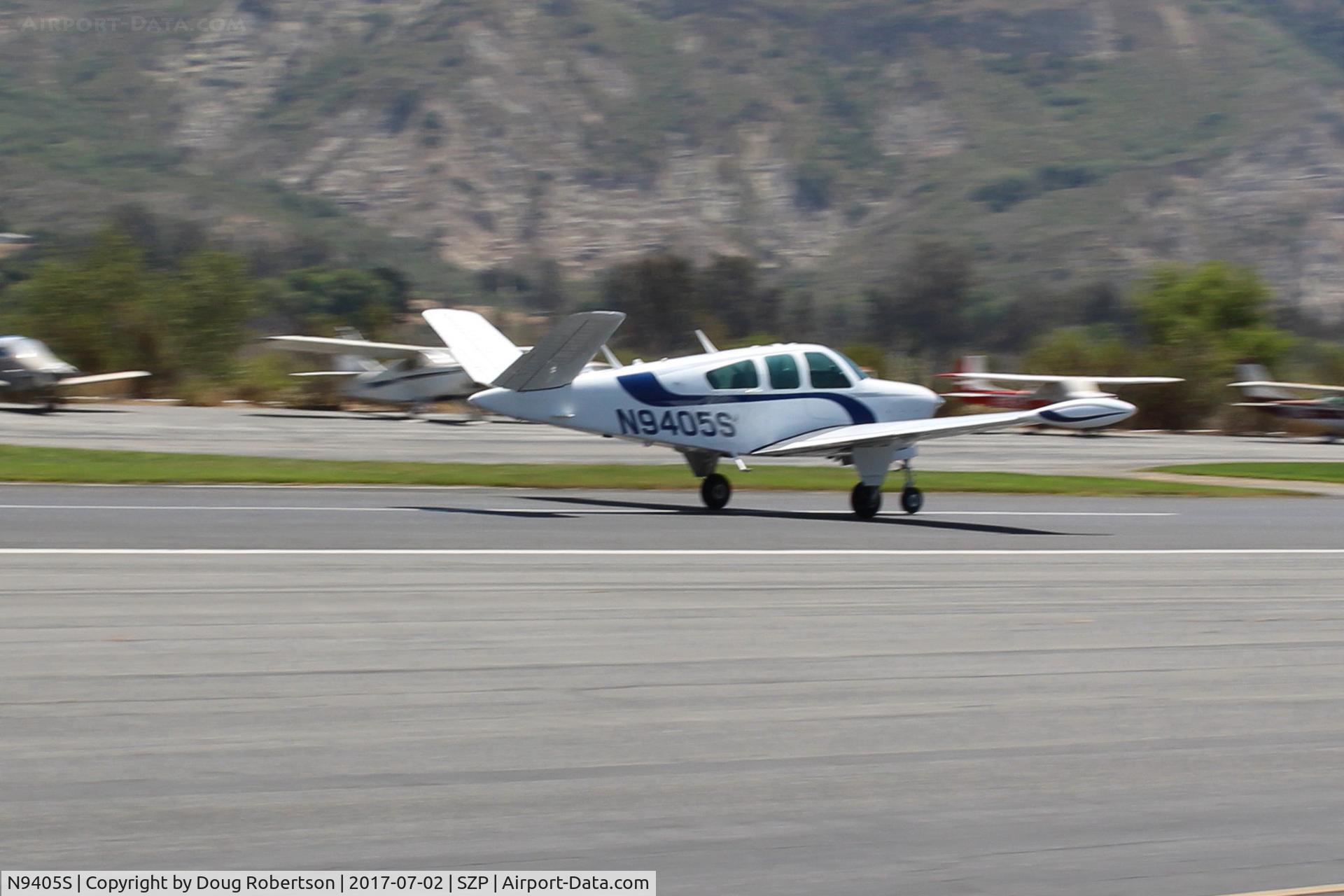 N9405S, 1965 Beech V35 Bonanza C/N D-8010, 1965 Beech V35 BONANZA, Continental IO-520-B 285 Hp, takeoff roll Rwy 22