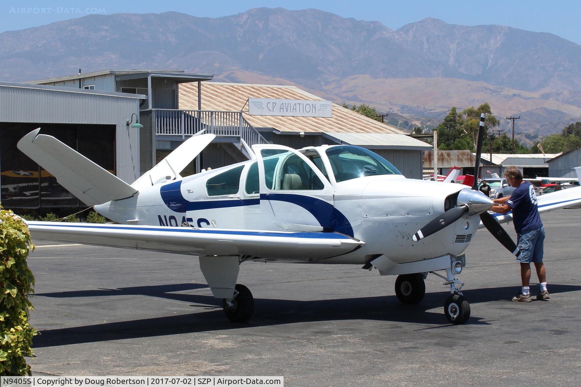 N9405S, 1965 Beech V35 Bonanza C/N D-8010, 1965 Beech V35 BONANZA, Continental IO-520-B 285 Hp, at Fuel Dock
