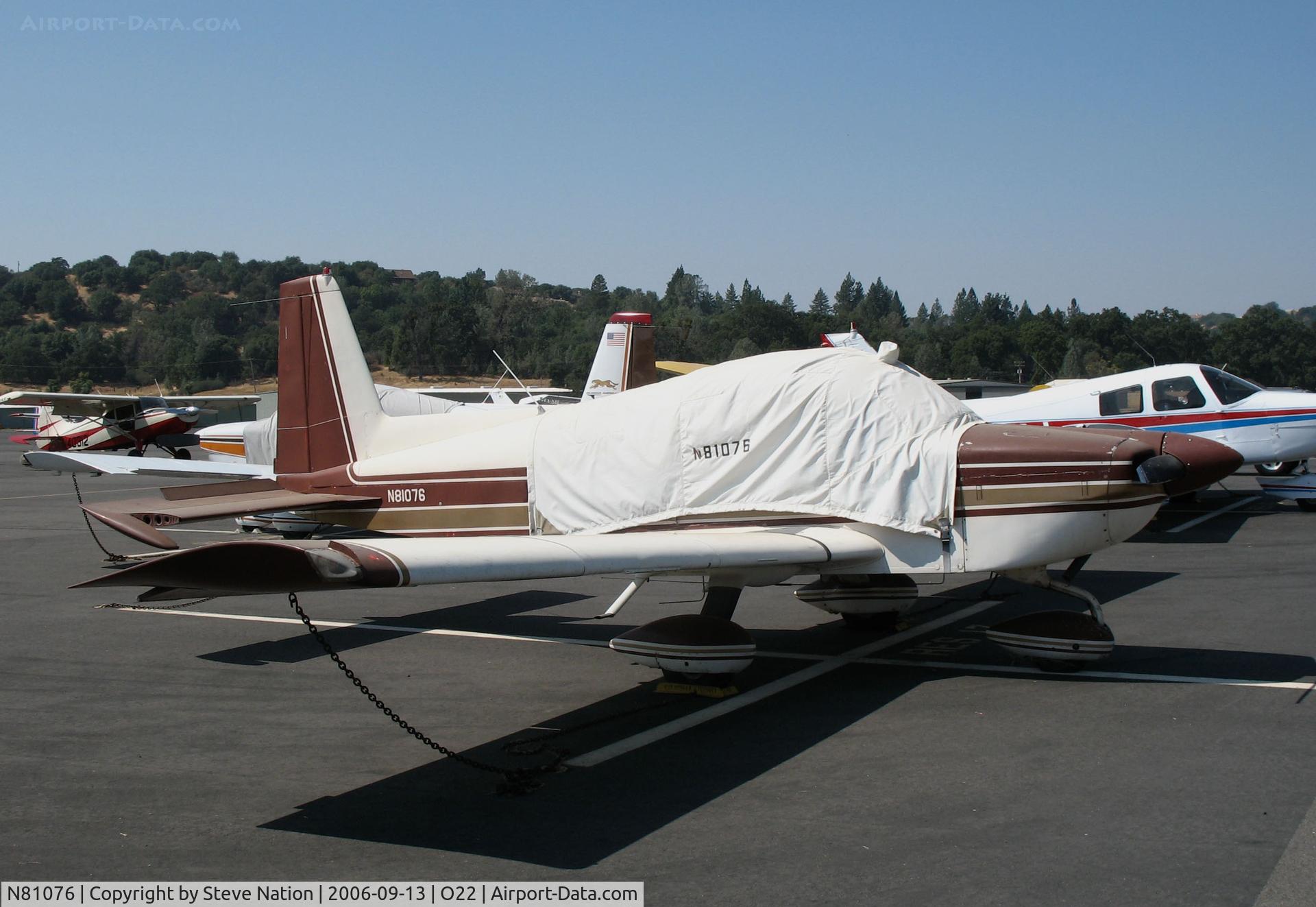 N81076, 1977 Grumman American AA-5B Tiger C/N AA5B0423, 1977 Grumman American AA-5B Cheetah with cockpit cover @ Columbia, CA