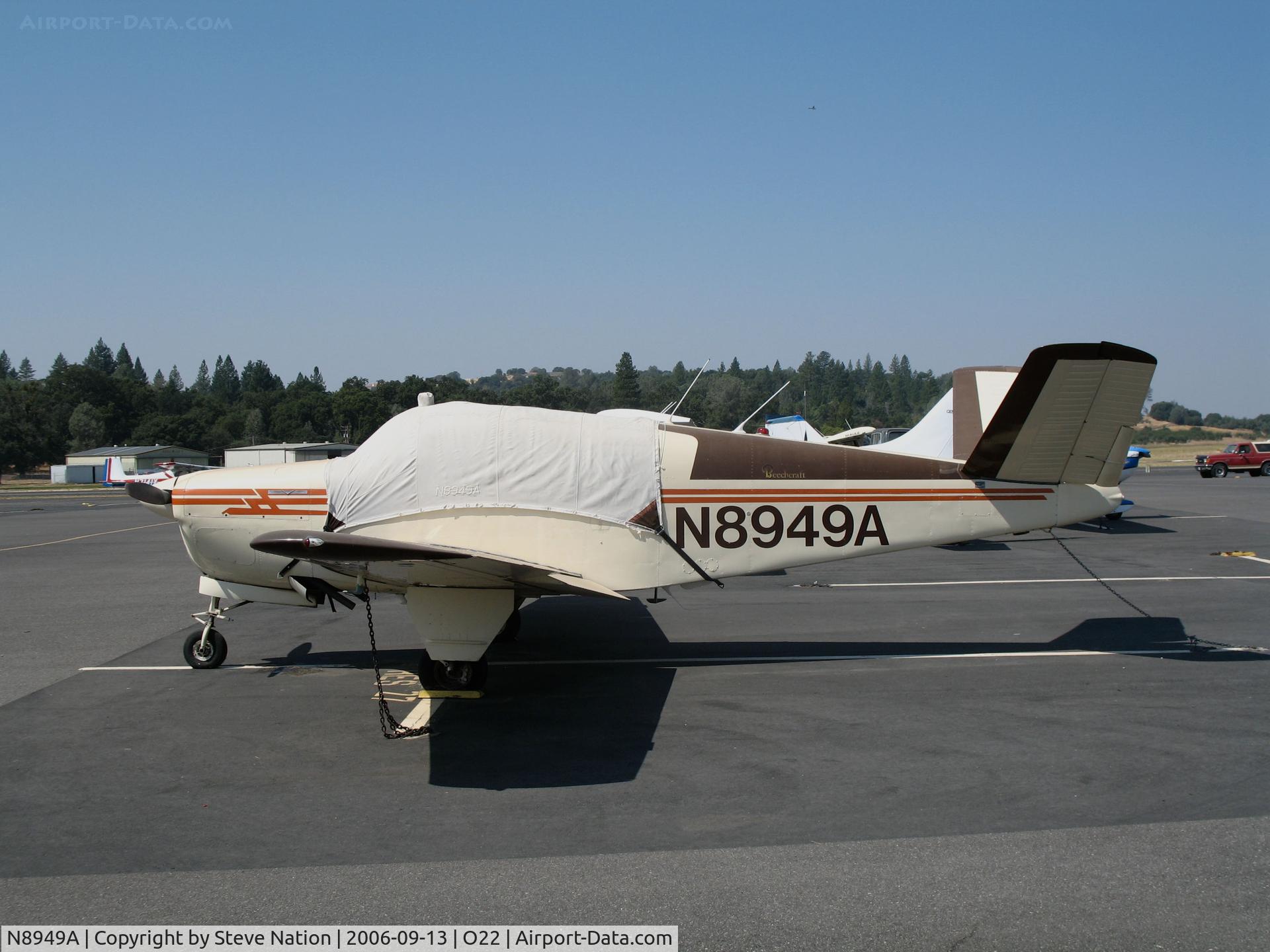 N8949A, 1951 Beech C35 Bonanza Bonanza C/N D-2703, Very sharp, locally-based 1951 Beech C35 Bonanza with cockpit cover @ Columbia, CA