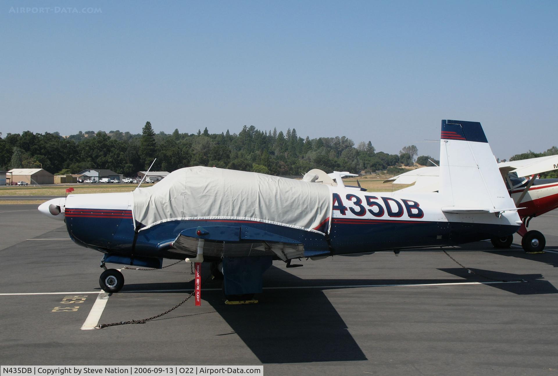 N435DB, 1966 Mooney M20E C/N 1250, Locally-based 1966 Mooney M20E with cockpit cover @ Columbia, CA (now registered to Hi-Velocity Design, Inc., Dublin, OH)