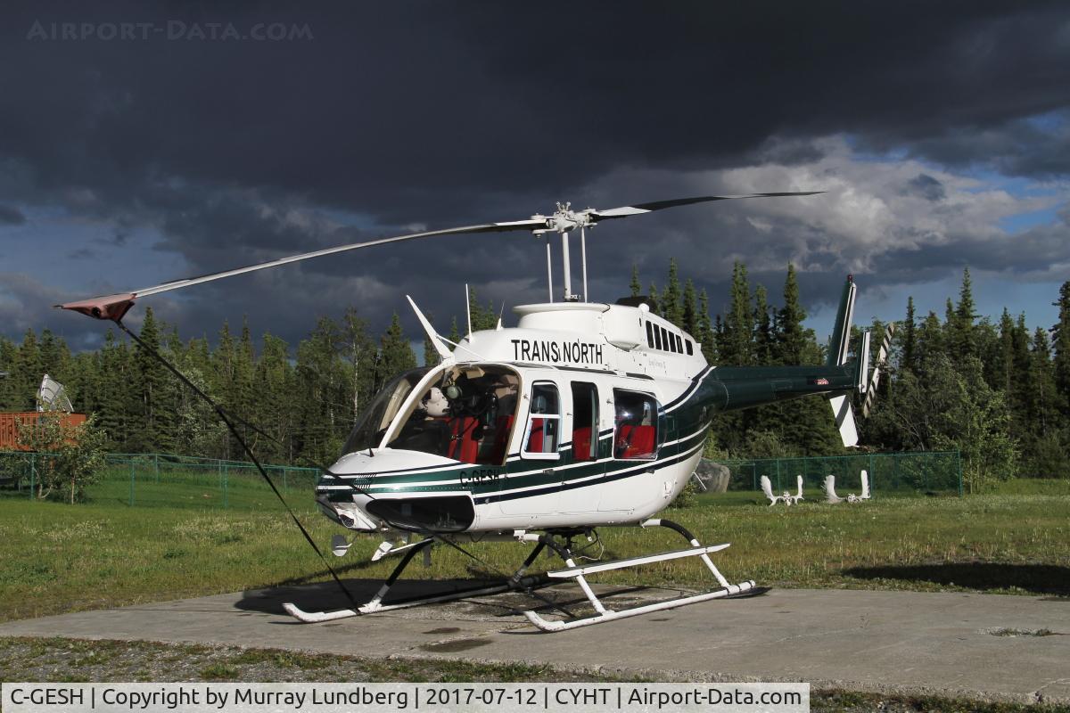 C-GESH, 1994 Bell 206L-4 LongRanger IV LongRanger C/N 52094, At the Trans North base at the Haines Junction, Yukon, airport.