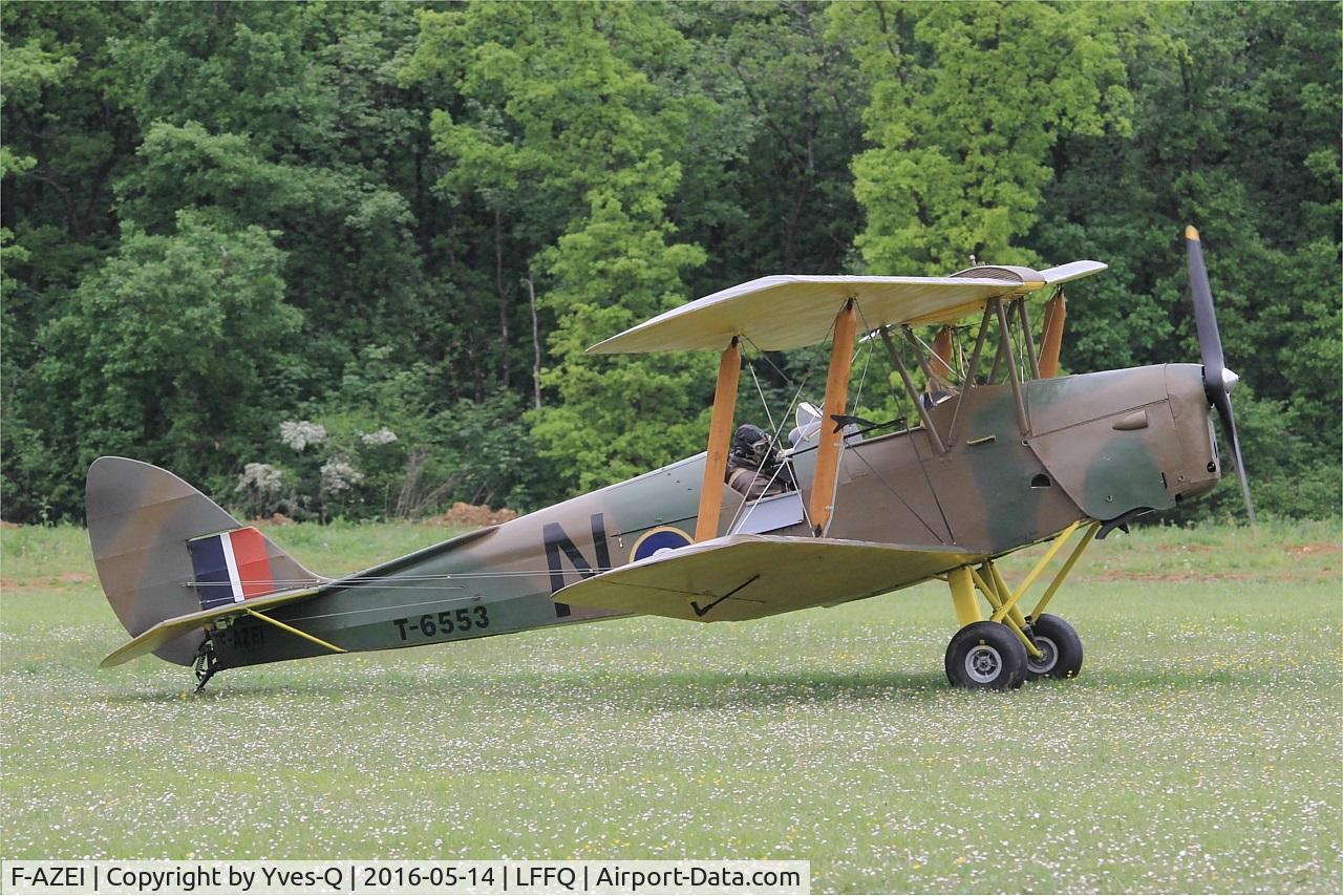 F-AZEI, 1941 De Havilland DH-82A Tiger Moth II C/N 84882, De Havilland DH-82A Tiger Moth II, Taxiing to parking area, La Ferté-Alais Airfield (LFFQ) Air Show 2016