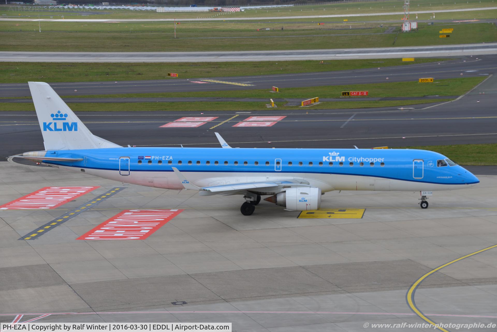 PH-EZA, 2008 Embraer 190LR (ERJ-190-100LR) C/N 19000224, Embraer ERJ-190STD 190-100 - WA KLC KLM Cityhopper - 19000224 - PH-EZA - 30.03.2016 - DUS
