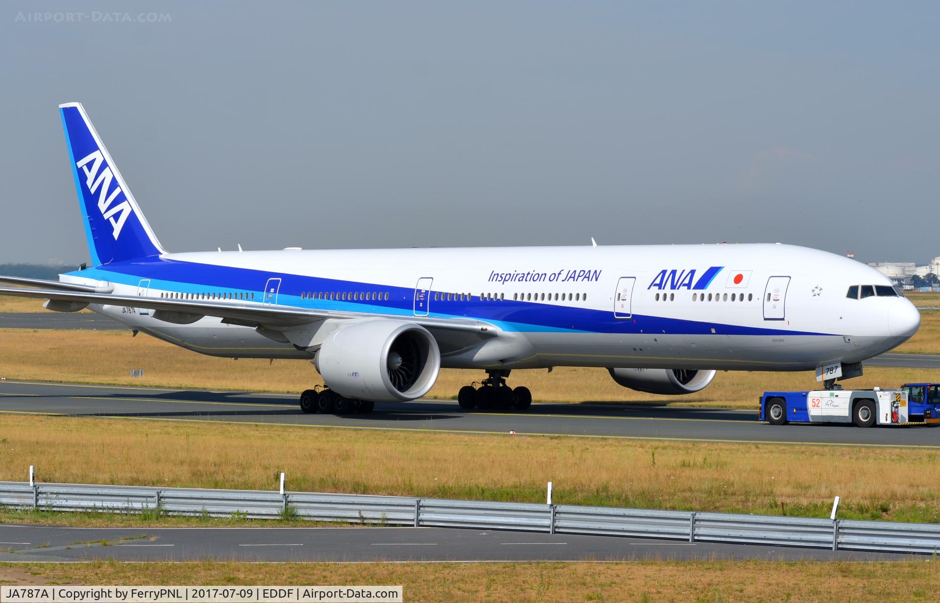 JA787A, 2010 Boeing 777-381/ER C/N 37949, ANA b773 under tow