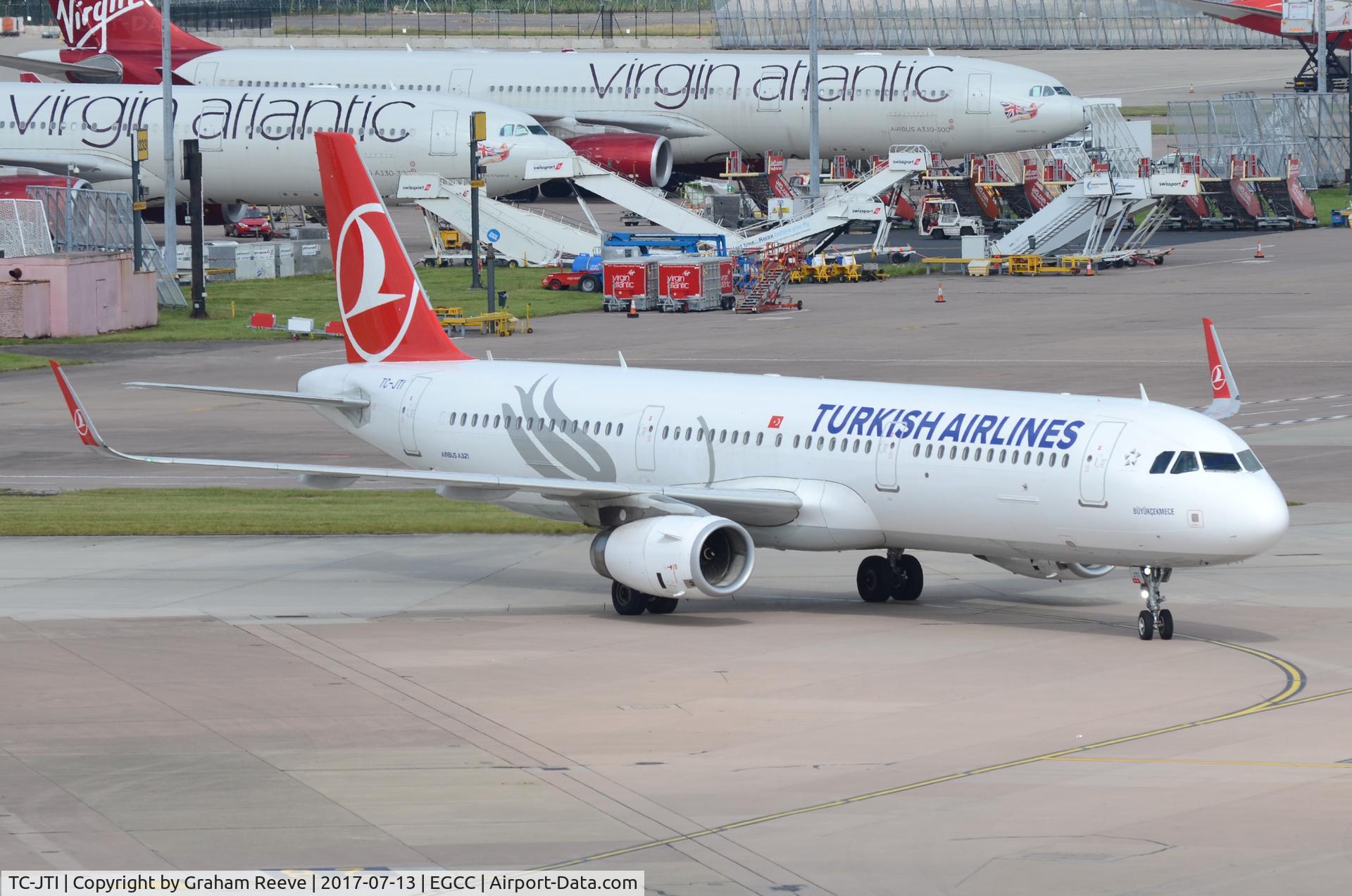 TC-JTI, 2016 Airbus A321-231 C/N 7089, Just landed at Manchester.