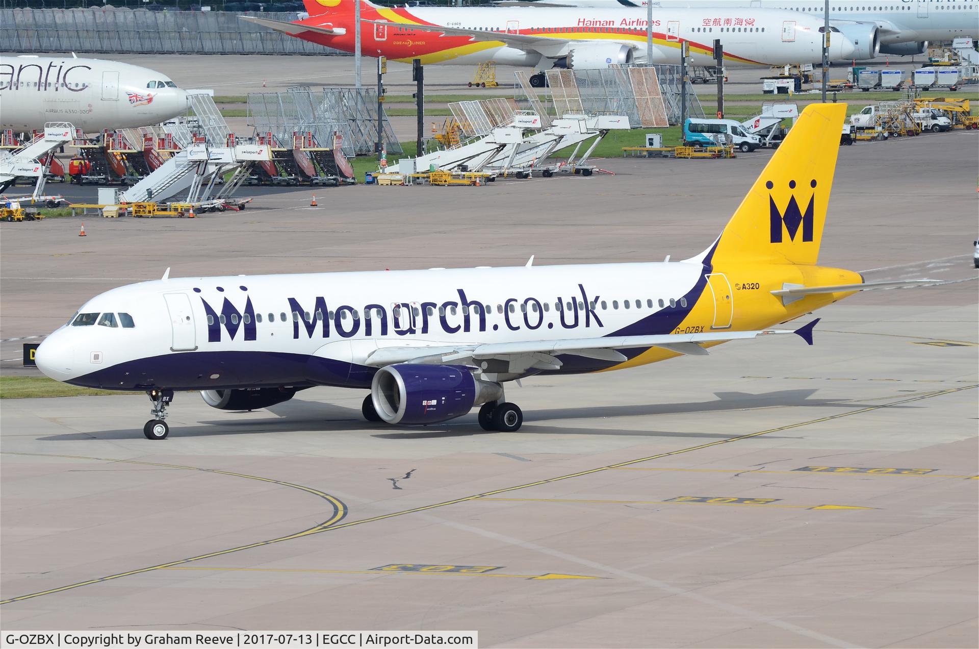 G-OZBX, 2001 Airbus A320-214 C/N 1637, Departing from Manchester.