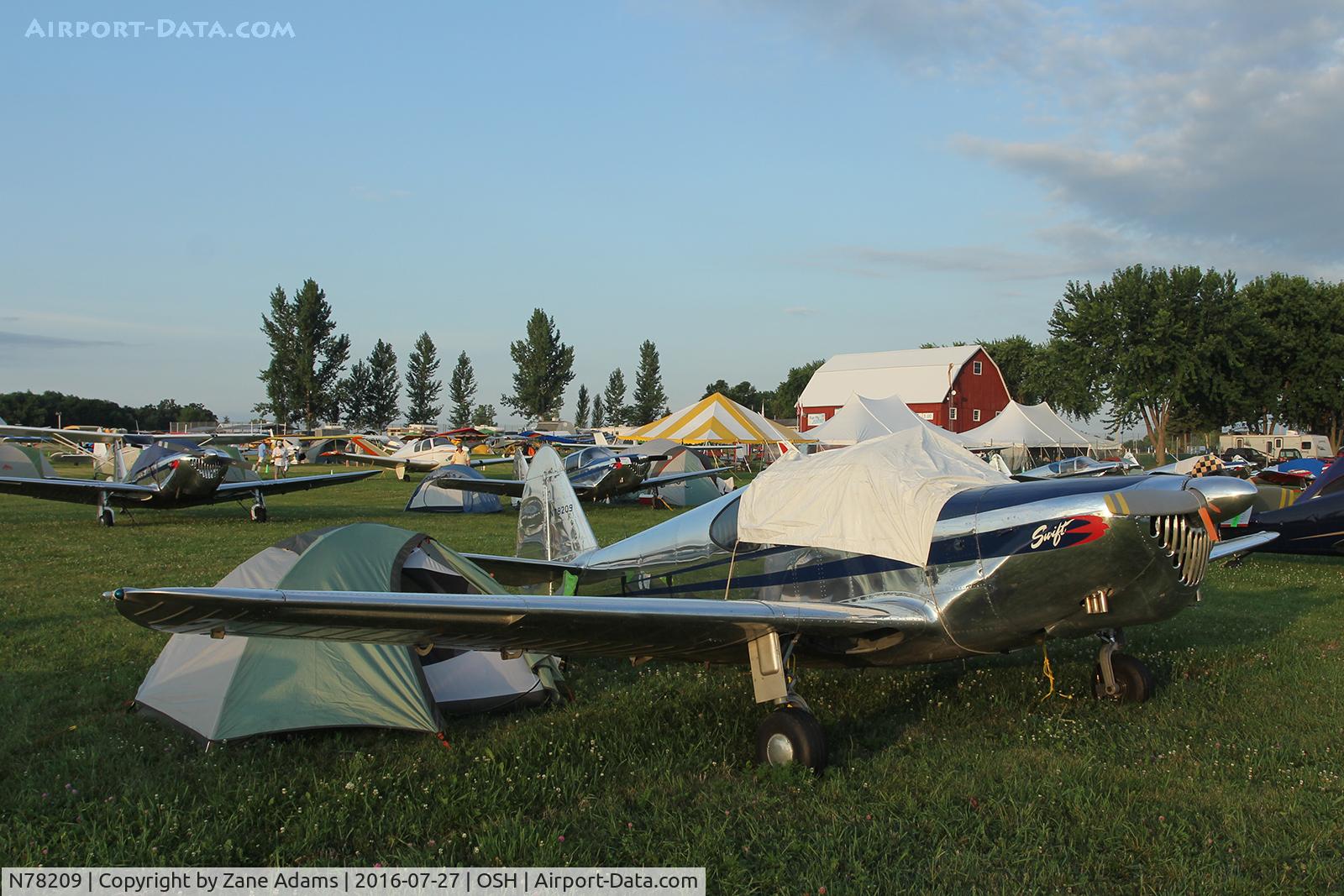 N78209, 1946 Globe GC-1B Swift C/N 2209, At the 2016 EAA AirVenture - Oshkosh, Wisconsin