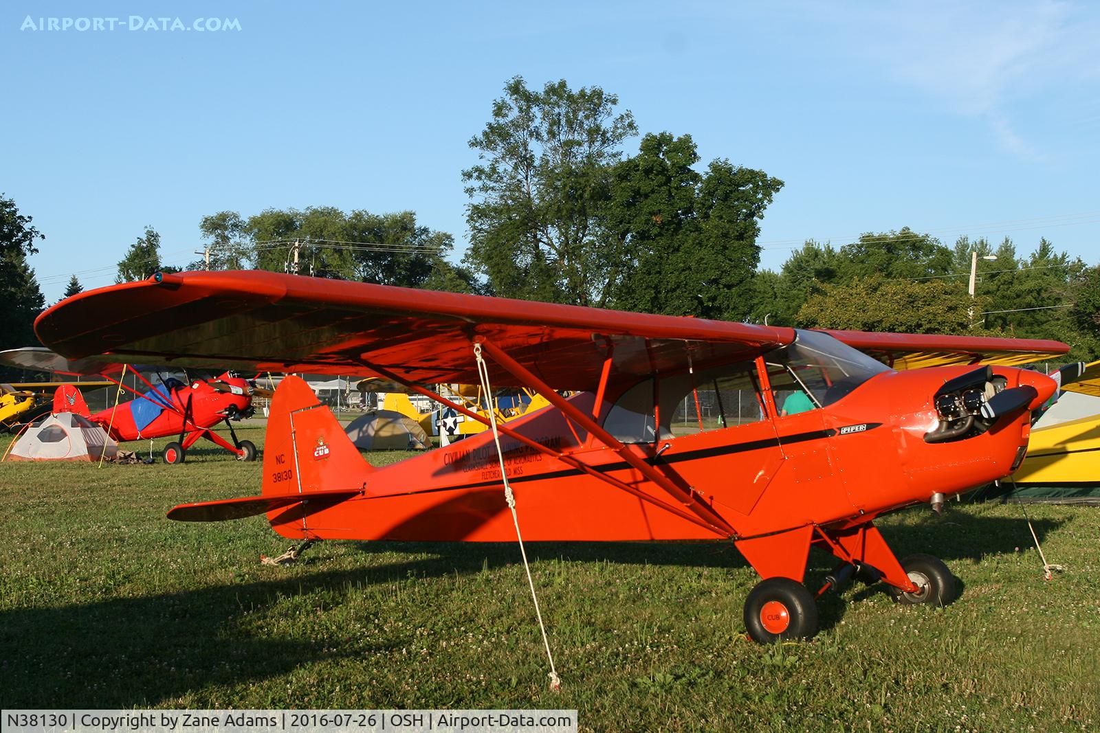 N38130, 1941 Piper J5A Cub Cruiser C/N 5-882, At the 2016 EAA AirVenture - Oshkosh, Wisconsin