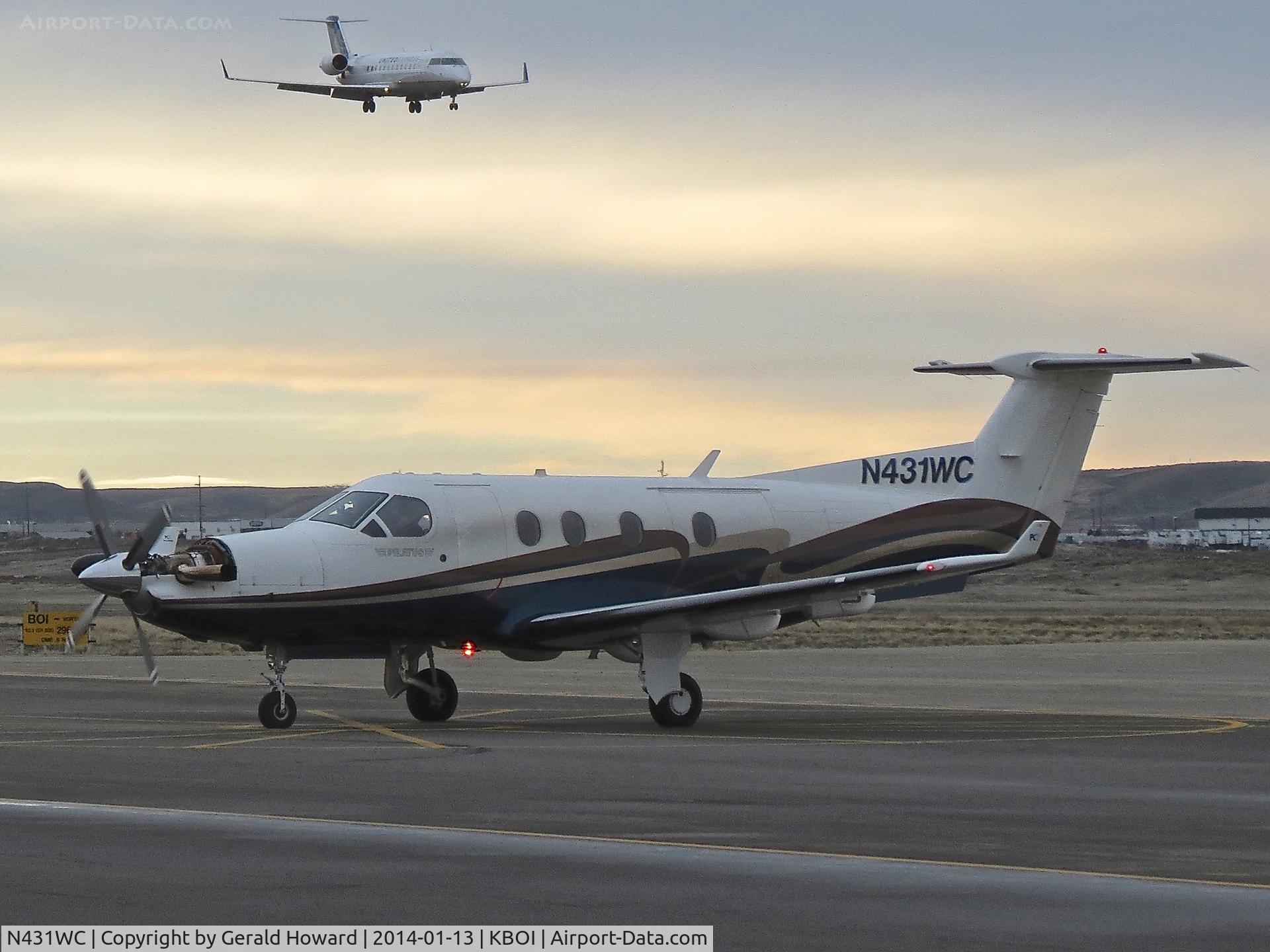 N431WC, 2001 Pilatus PC-12/45 C/N 431, Early morning engine check.