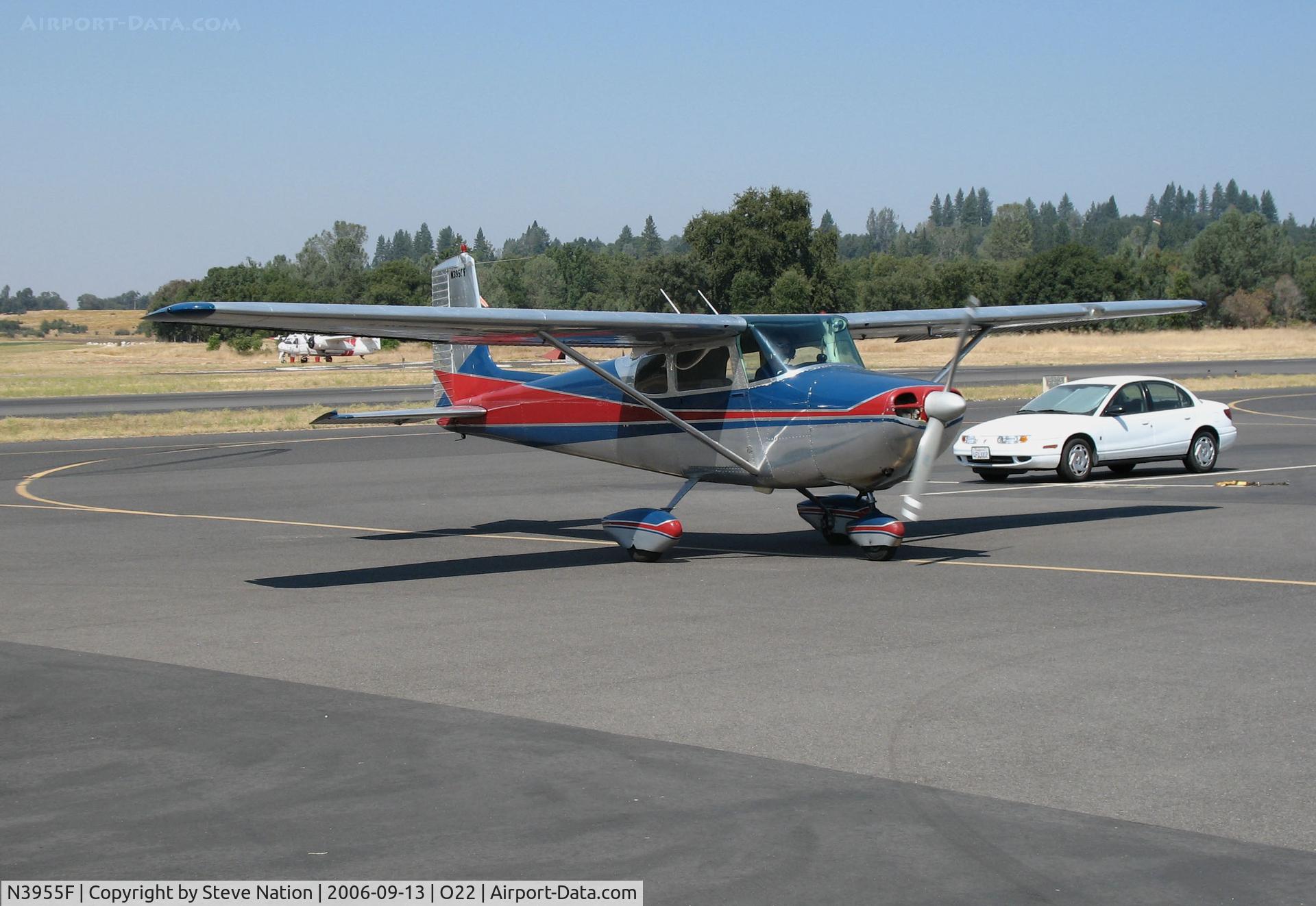 N3955F, 1958 Cessna 172 C/N 36855, Springfield Flying Service 1958 Cessna 172 Skyhawk taxiing in @ Columbia, CA home base