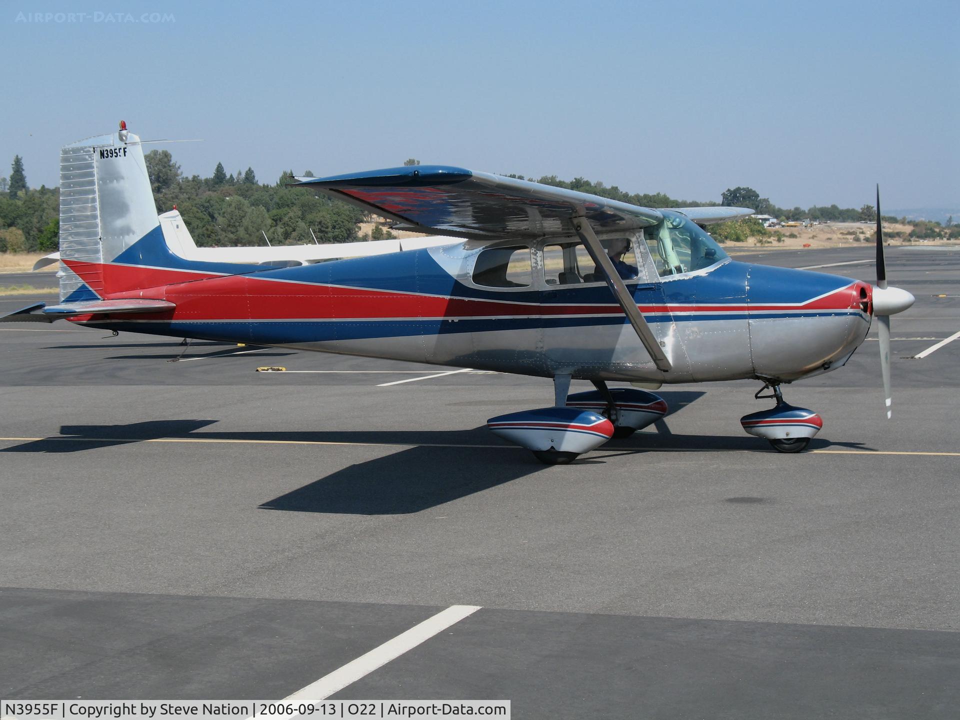 N3955F, 1958 Cessna 172 C/N 36855, Springfield Flying Service 1958 Cessna 172 Skyhawk taxiing in @ Columbia, CA home base