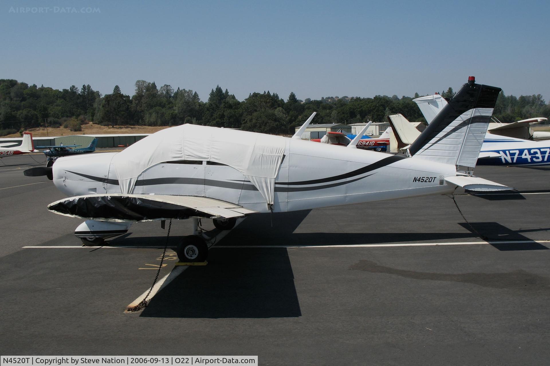 N4520T, 1971 Piper PA-28-180 C/N 28-7105216, Locally-based 1971 Piper PA-28-180 Cherokee with cockpit covered @ Columbia, CA (now registered to owner in Parachute, CO)