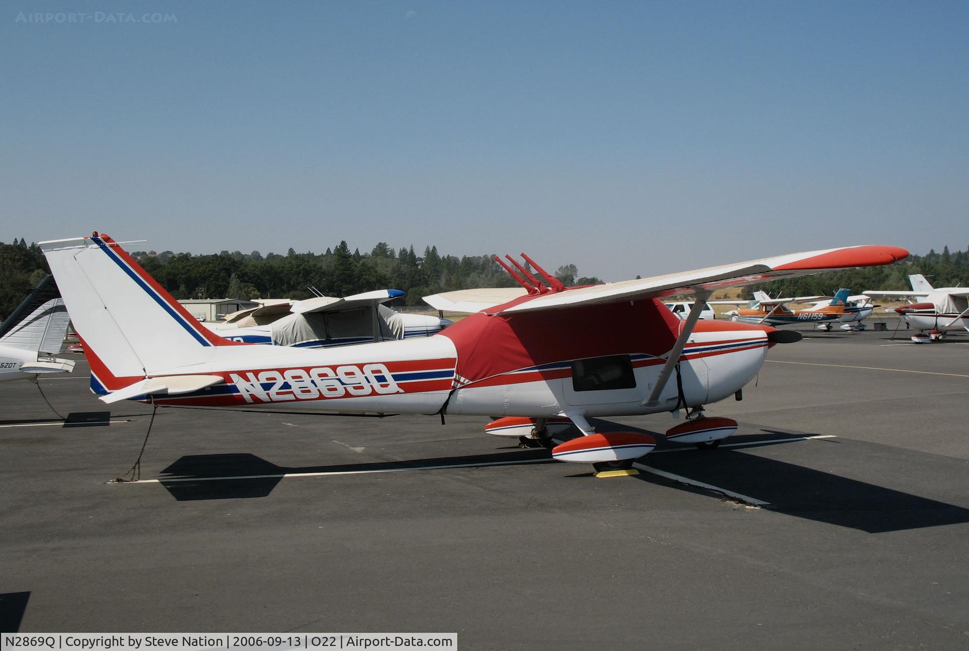 N2869Q, 1971 Cessna 172L C/N 17259869, Locally-based 1971 Cessna 172L Skyhawk with cockpit covered @ Columbia, CA