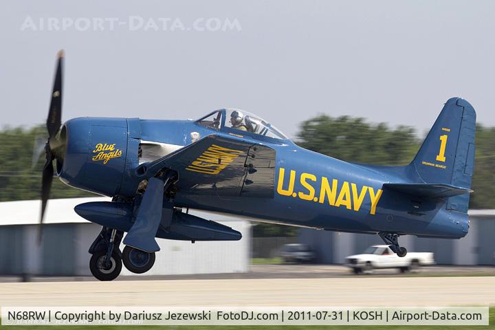 N68RW, 1947 Grumman F8F-2 (G58) Bearcat C/N D.1162, Grumman F8F-2 Bearcat CN 1217761 in Blue Angels colors, N68RW