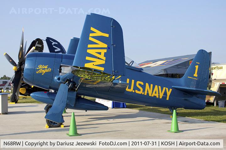N68RW, 1947 Grumman F8F-2 (G58) Bearcat C/N D.1162, Grumman F8F-2 Bearcat CN 1217761 in Blue Angels colors, N68RW