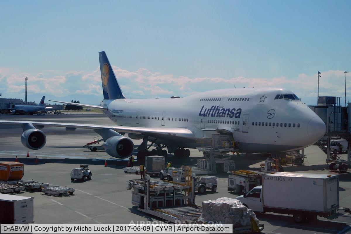 D-ABVW, 1999 Boeing 747-430 C/N 29493, At Vancouver