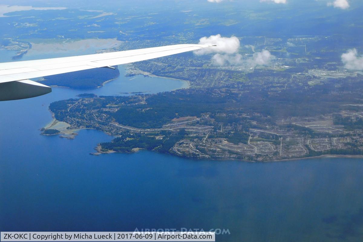 ZK-OKC, 2006 Boeing 777-219/ER C/N 34377, On approach to YVR (AKL-YVR)