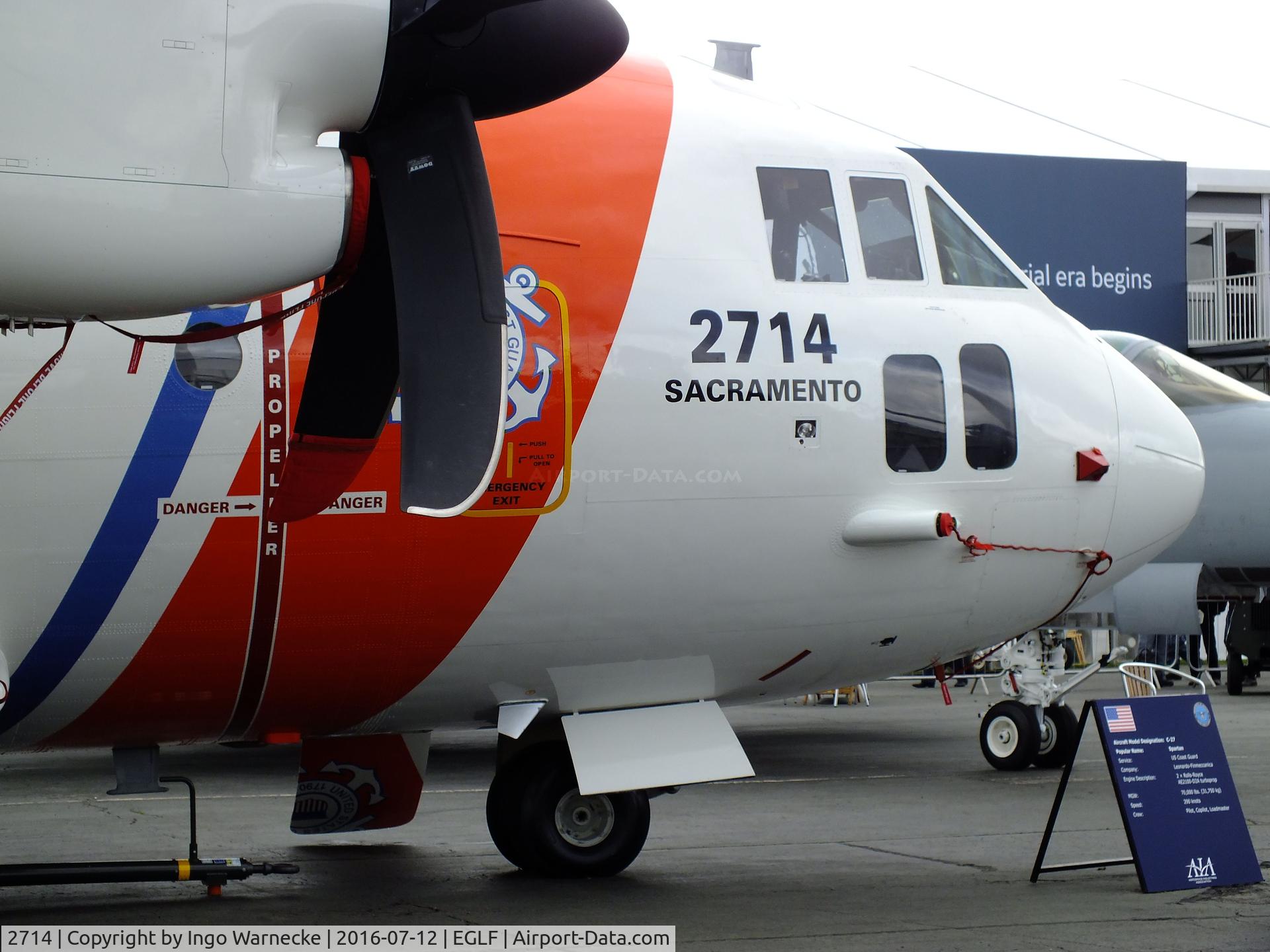 2714, Alenia C-27J Spartan C/N 4172/JCA14, Alenia HC-27J Spartan of the USCG at Farnborough International 2016