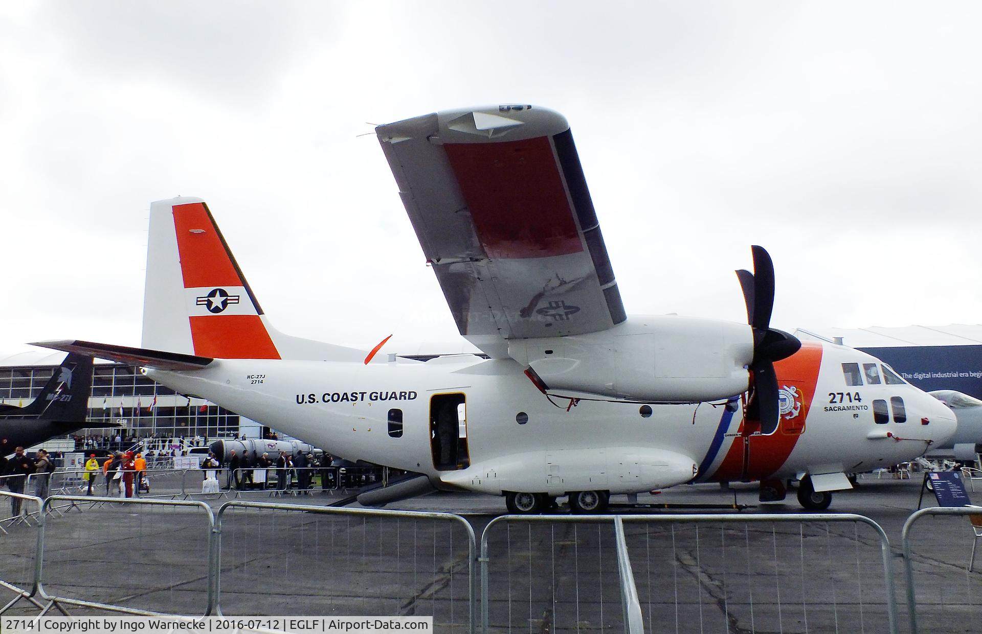 2714, Alenia C-27J Spartan C/N 4172/JCA14, Alenia HC-27J Spartan of the USCG at Farnborough International 2016