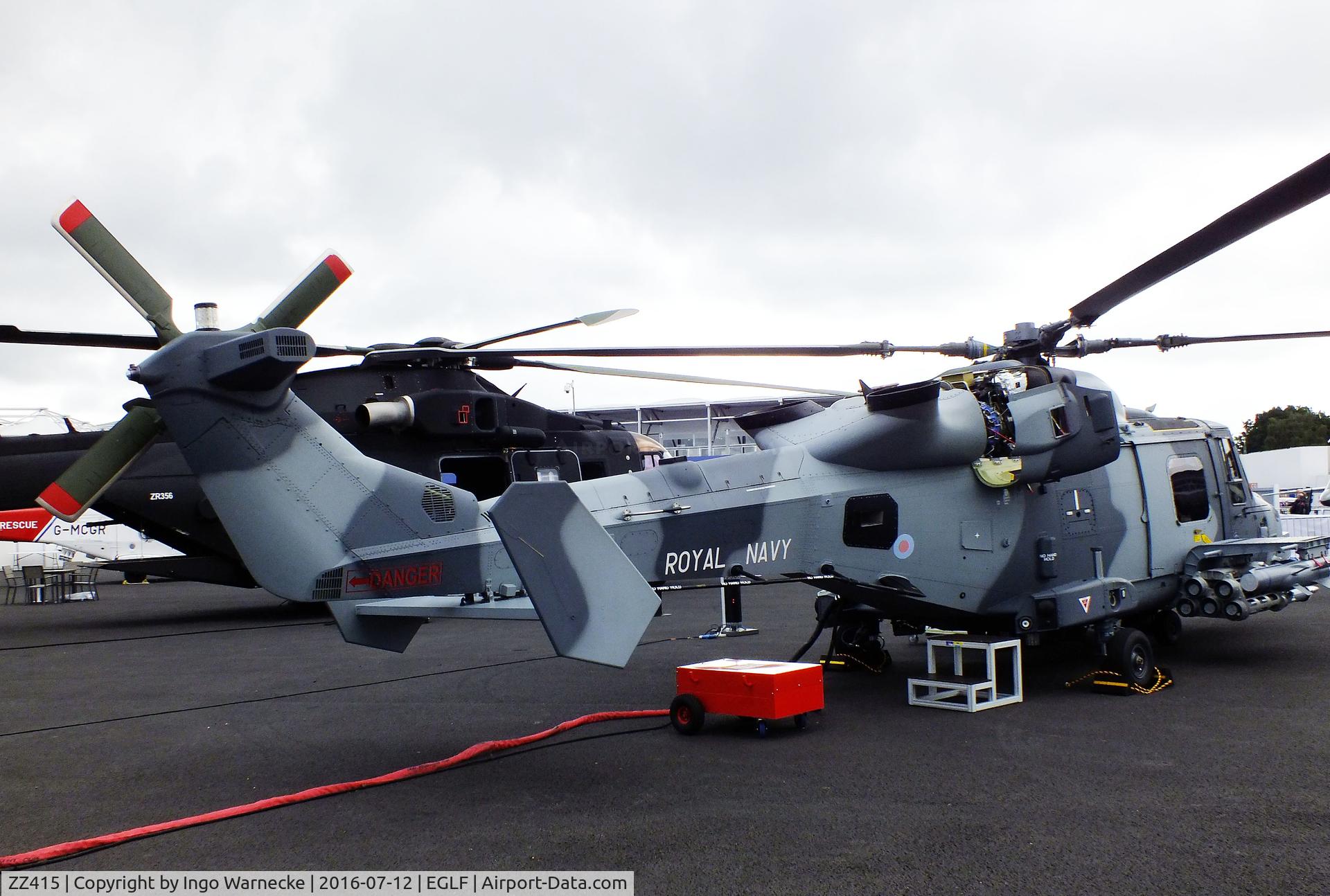ZZ415, AgustaWestland AW-159 Wildcat HMA.2 C/N 491, AgustaWestland AW159 Lynx Wildcat HMA2 of the Royal Navy at Farnborough International 2016
