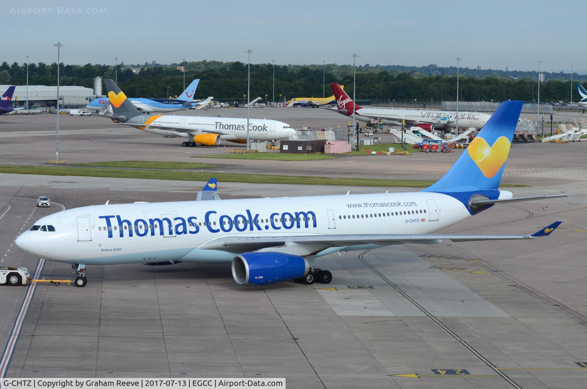 G-CHTZ, 2001 Airbus A330-243 C/N 398, On the ground at Manchester.