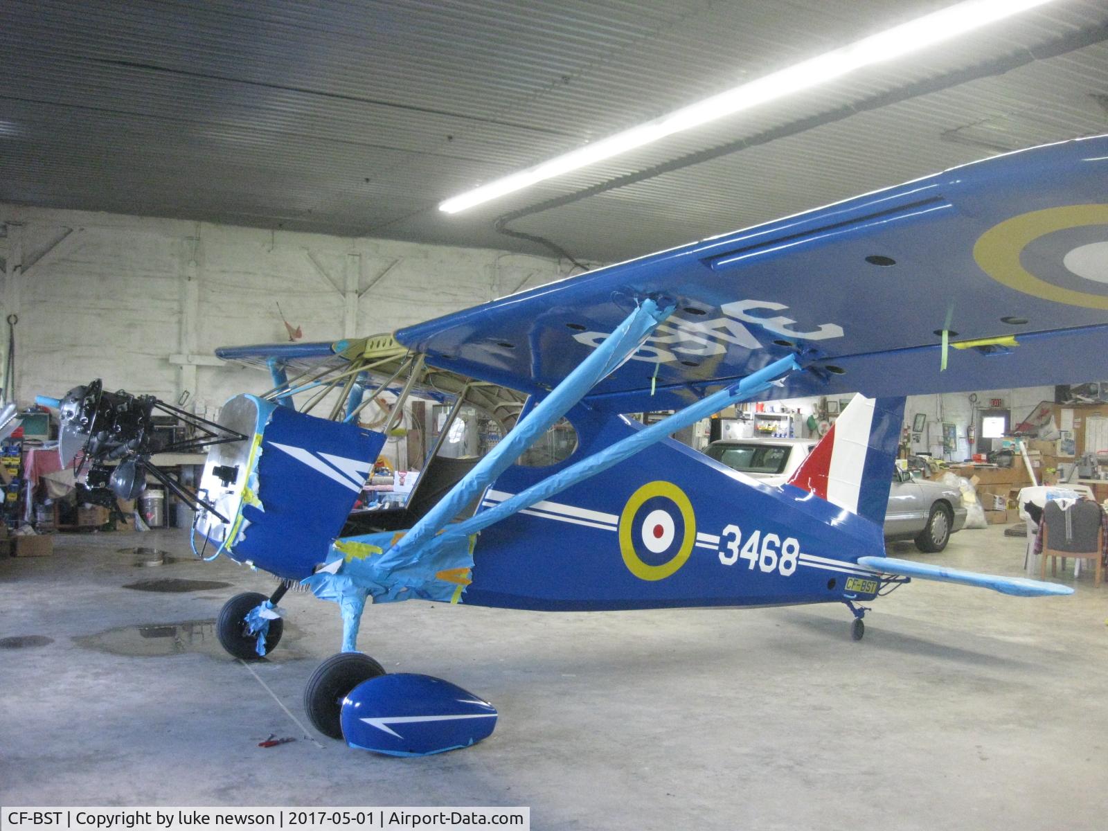 CF-BST, 1939 Stinson 105 (HW-75)Voyager C/N 7055, restoration at purple hill air