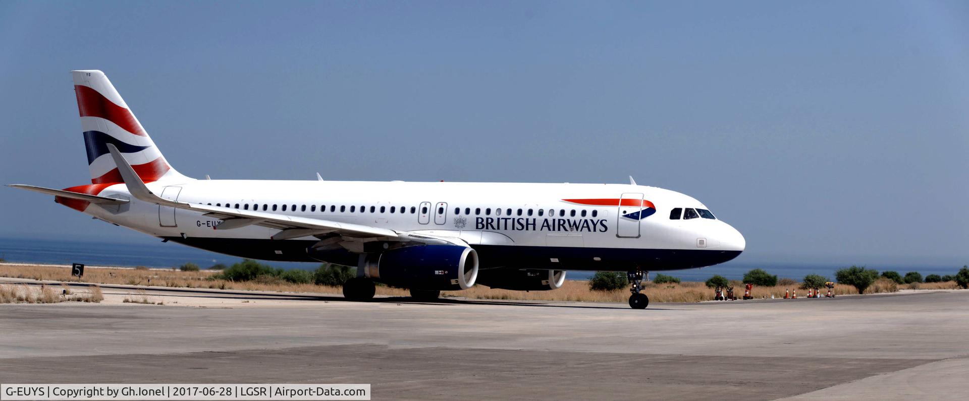 G-EUYS, 2013 Airbus A320-232 C/N 5948, Arrive in Santorini