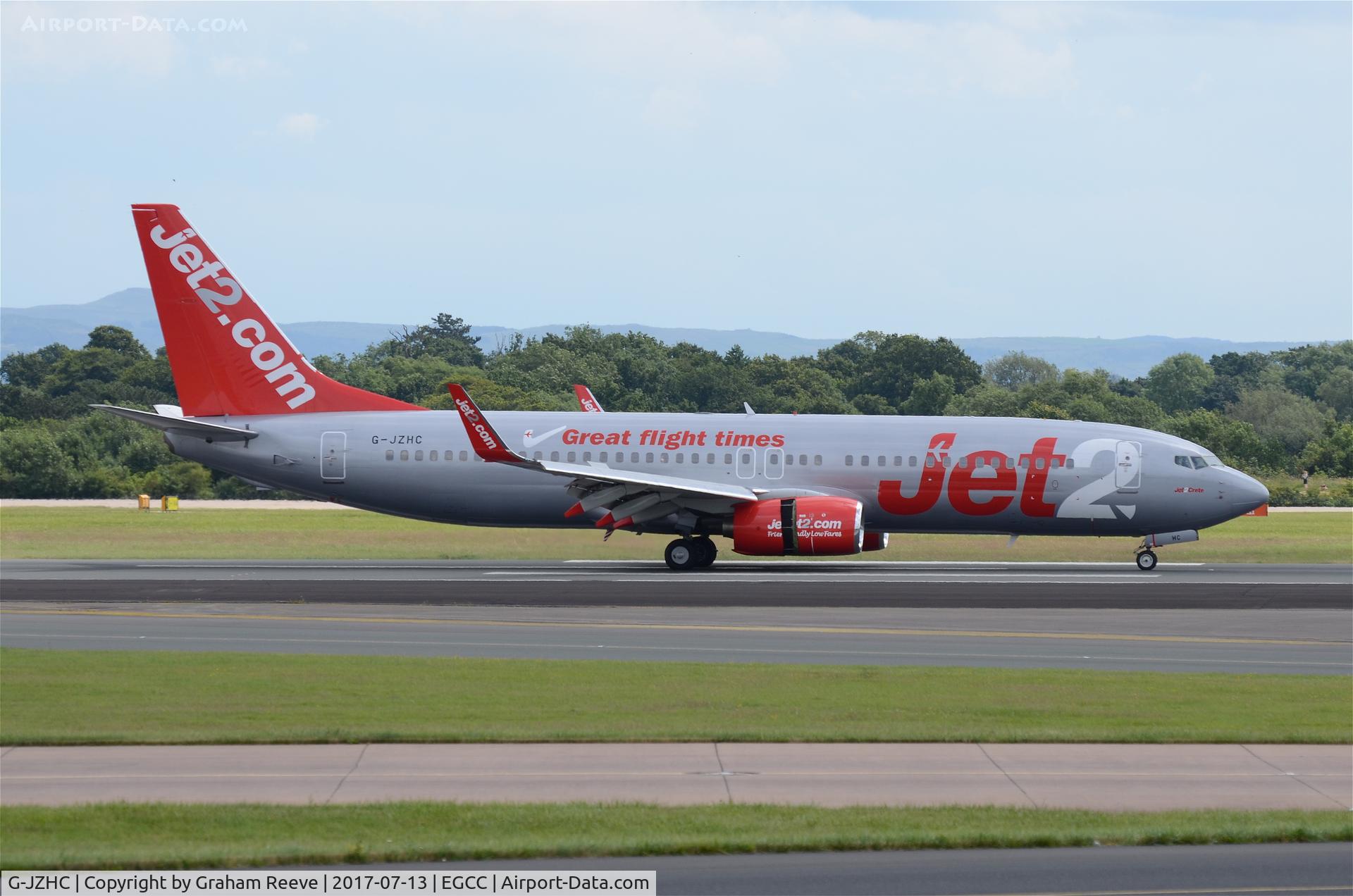 G-JZHC, 2000 Boeing 737-8K5 C/N 30593, Just landed at Manchester.