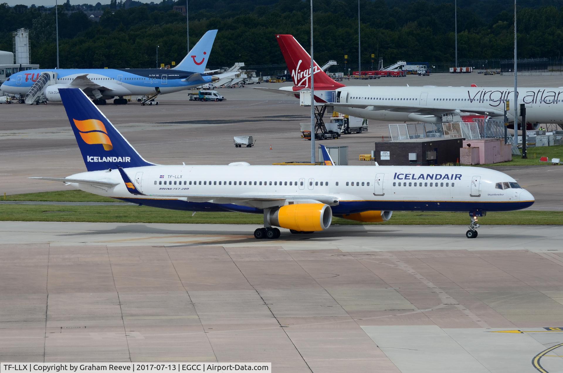 TF-LLX, 2000 Boeing 757-256 C/N 29311, Just landed at Manchester.