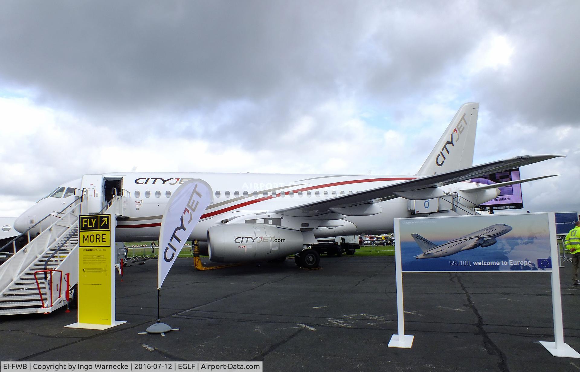 EI-FWB, 2015 Sukhoi Superjet 100-95B C/N 95108, Sukhoi Superjet 100-95B of CityJet at  Farnborough International 2016