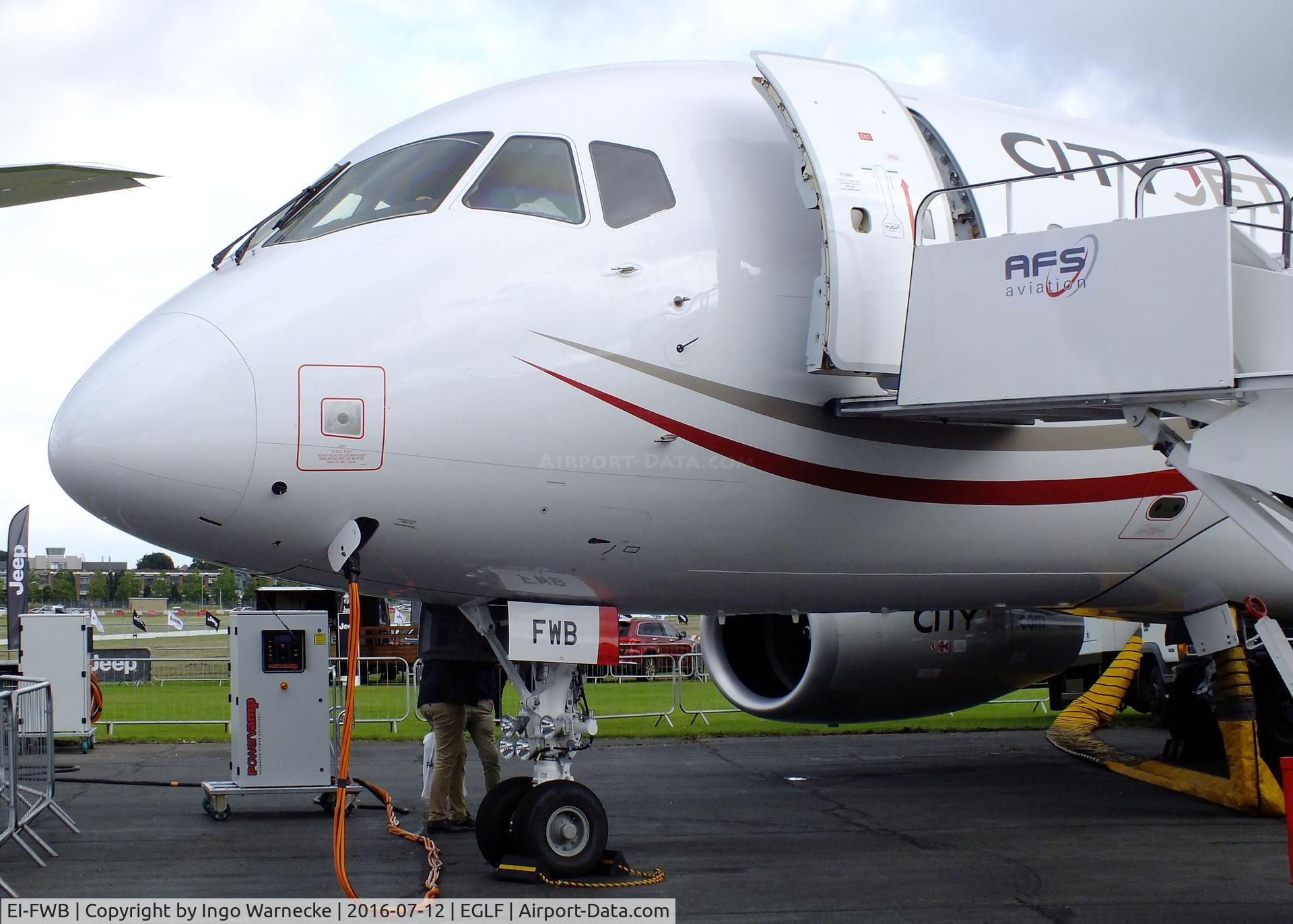 EI-FWB, 2015 Sukhoi Superjet 100-95B C/N 95108, Sukhoi Superjet 100-95B of CityJet at  Farnborough International 2016