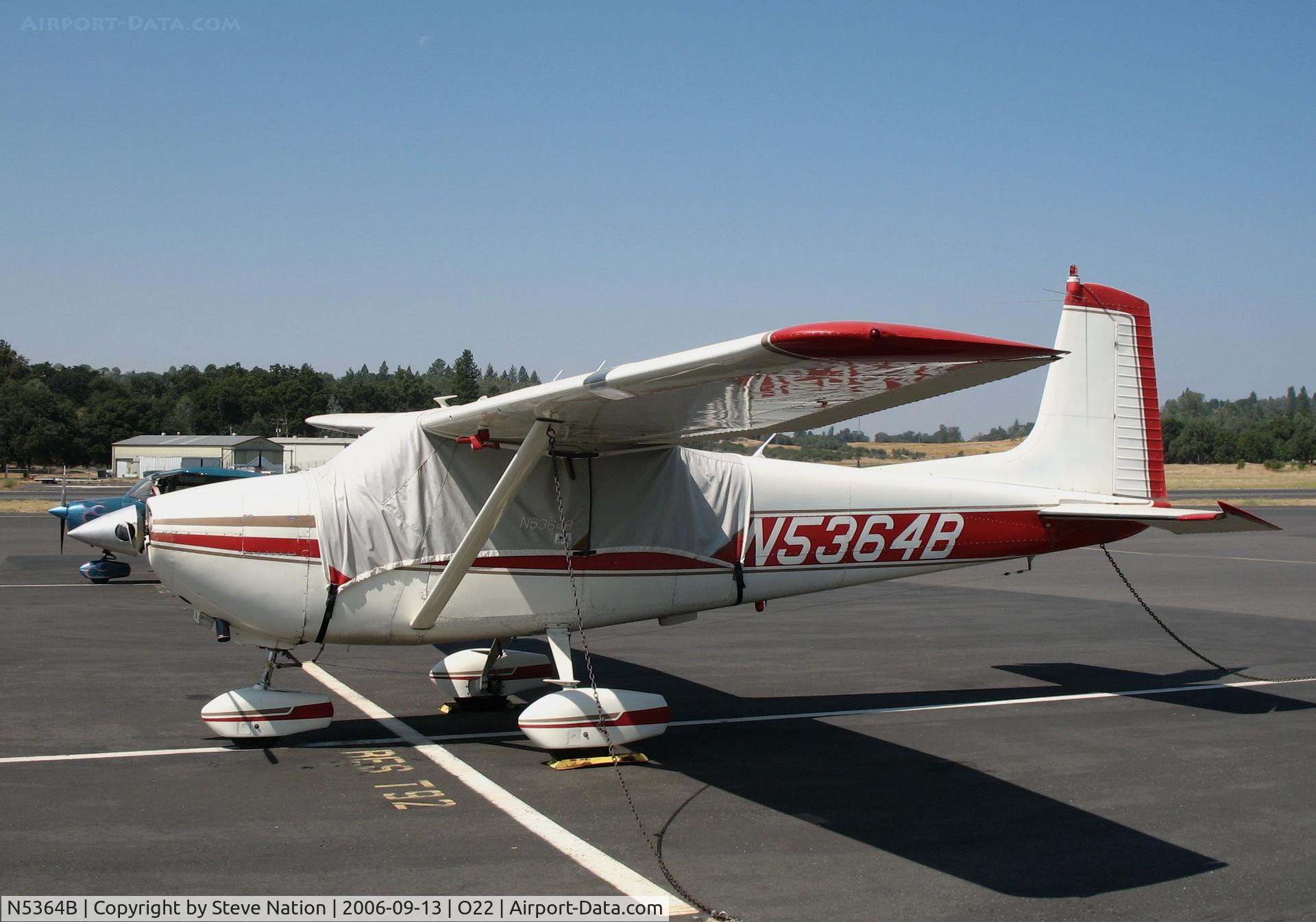 N5364B, 1956 Cessna 182 Skylane C/N 33364, Locally-based 1956 Cessna 156 Skylane with cockpit cover @ Columbia, CA