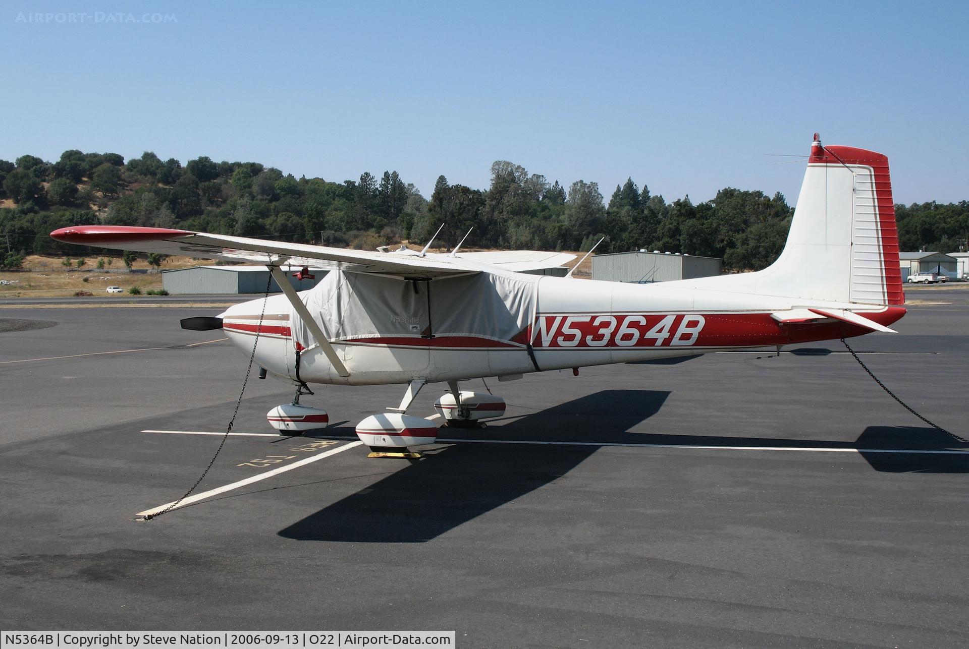 N5364B, 1956 Cessna 182 Skylane C/N 33364, Locally-based 1956 Cessna 156 Skylane with cockpit cover @ Columbia, CA