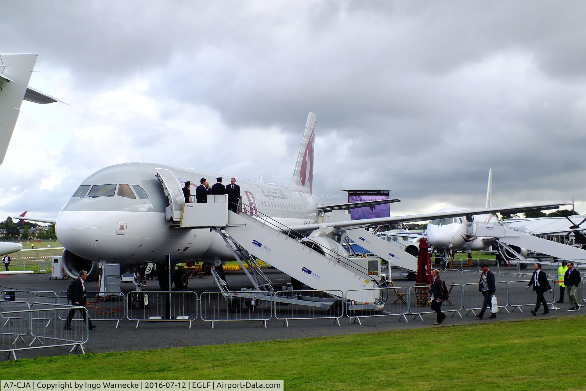 A7-CJA, Airbus A319-133LR C/N 1656, Airbus A319-133LR of Qatar Airways at  Farnborough International 2016