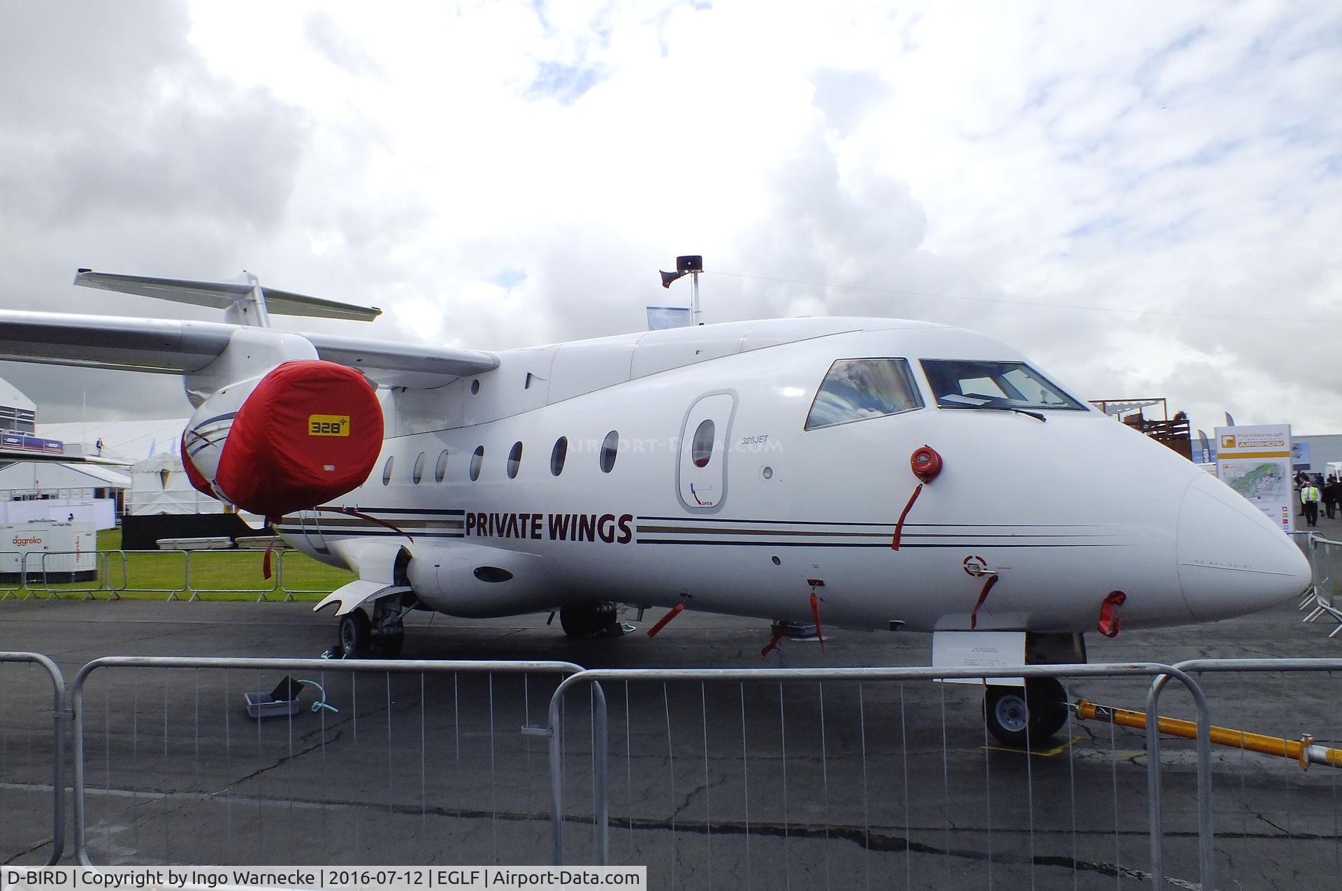 D-BIRD, 2001 Dornier Do328-310Jet C/N 3180, Fairchild Dornier 328-300 328JET of Private Wings at  Farnborough International 2016